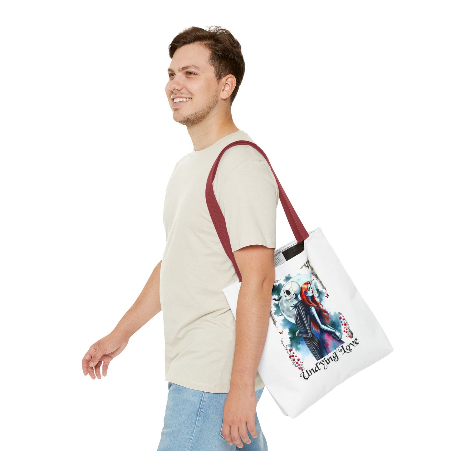 Undying Love Tote Bag - Gothic Style, Jack and Sally Tote, Perfect Gift for Couples, Unique Bag for Spooky Season, Everyday Use