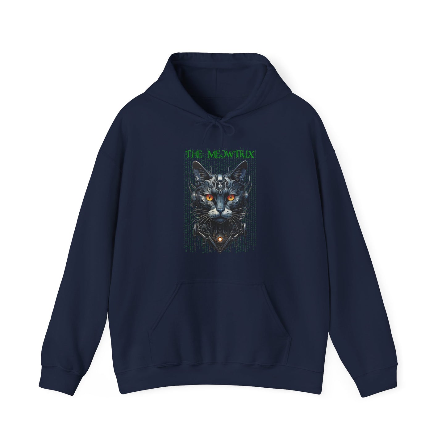 Matrix Cat Parody Hoodie, Meowtrix Design for Cat Lovers, Movie Fans, Funny Hooded Sweatshirt, Gift for Neo Fans, Casual Outfits