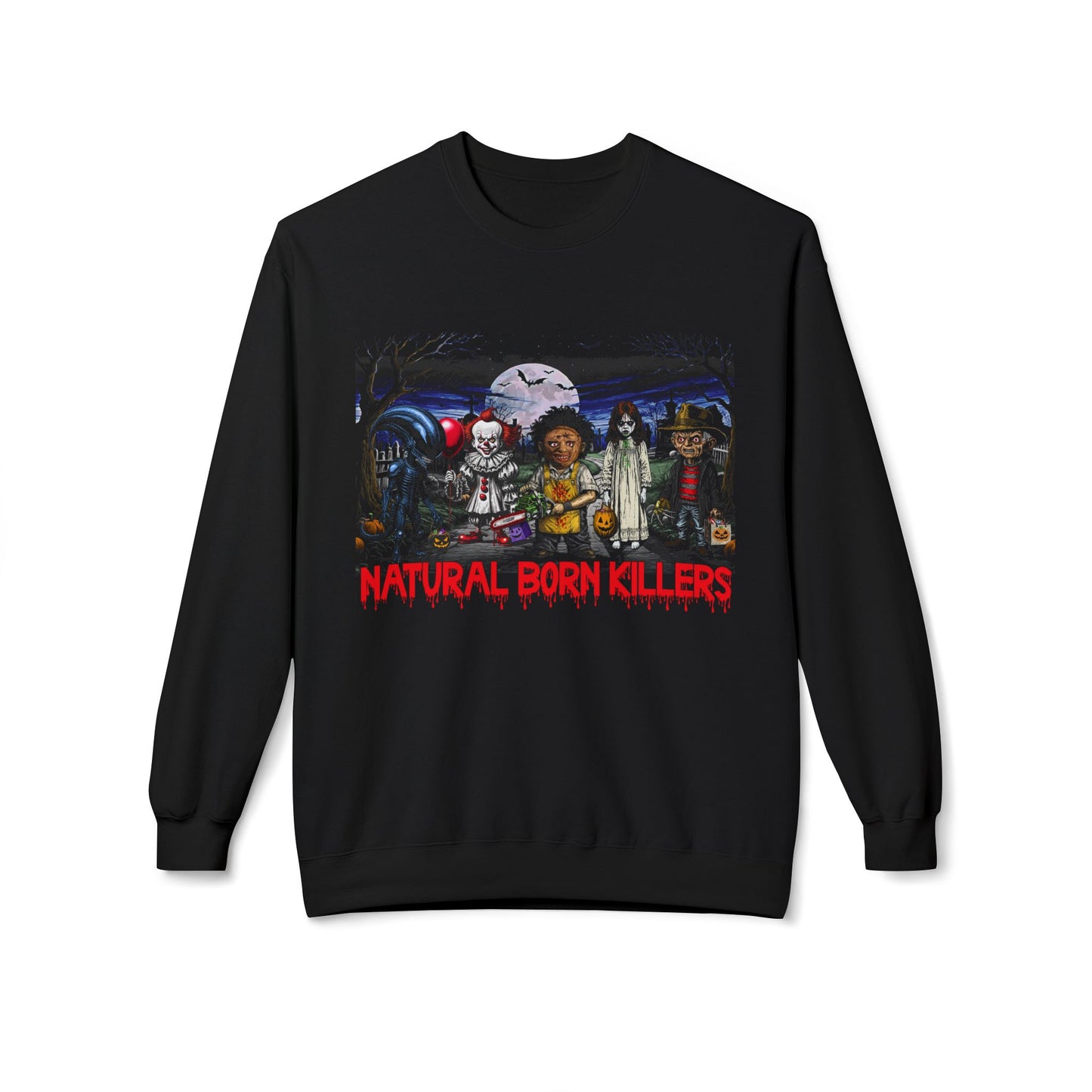 Horror Movie Halloween Parody Sweatshirt, Scary Movie Icons Graphic Crewneck Sweatshirt, Halloween Costume Apparel, Horror Movie Fan Gift,
