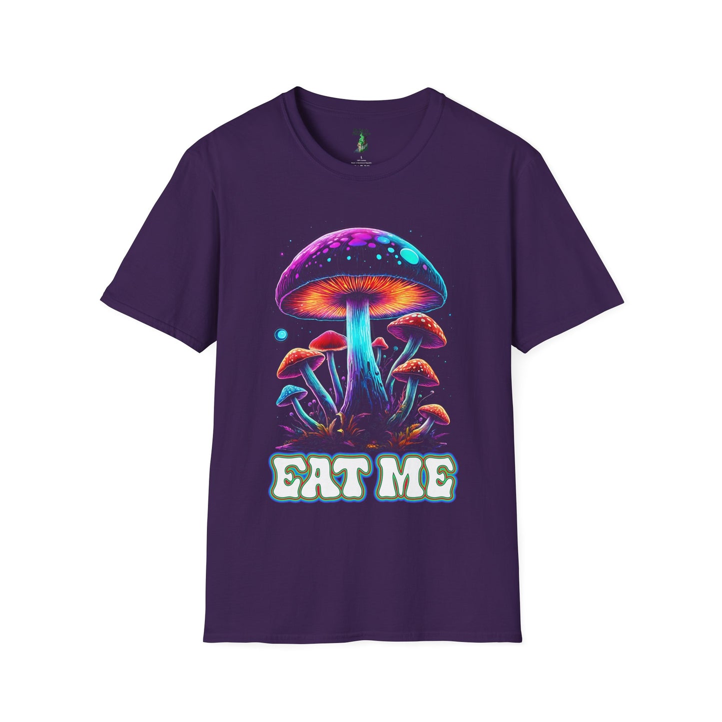 Psychedelic Mushroom T-Shirt, Eat Me T-shirt, Alice in Wonderland, Groovy Gift, Music Festival Tee, Magic Mushroom shirt, Gildan Softstyle T-shirt