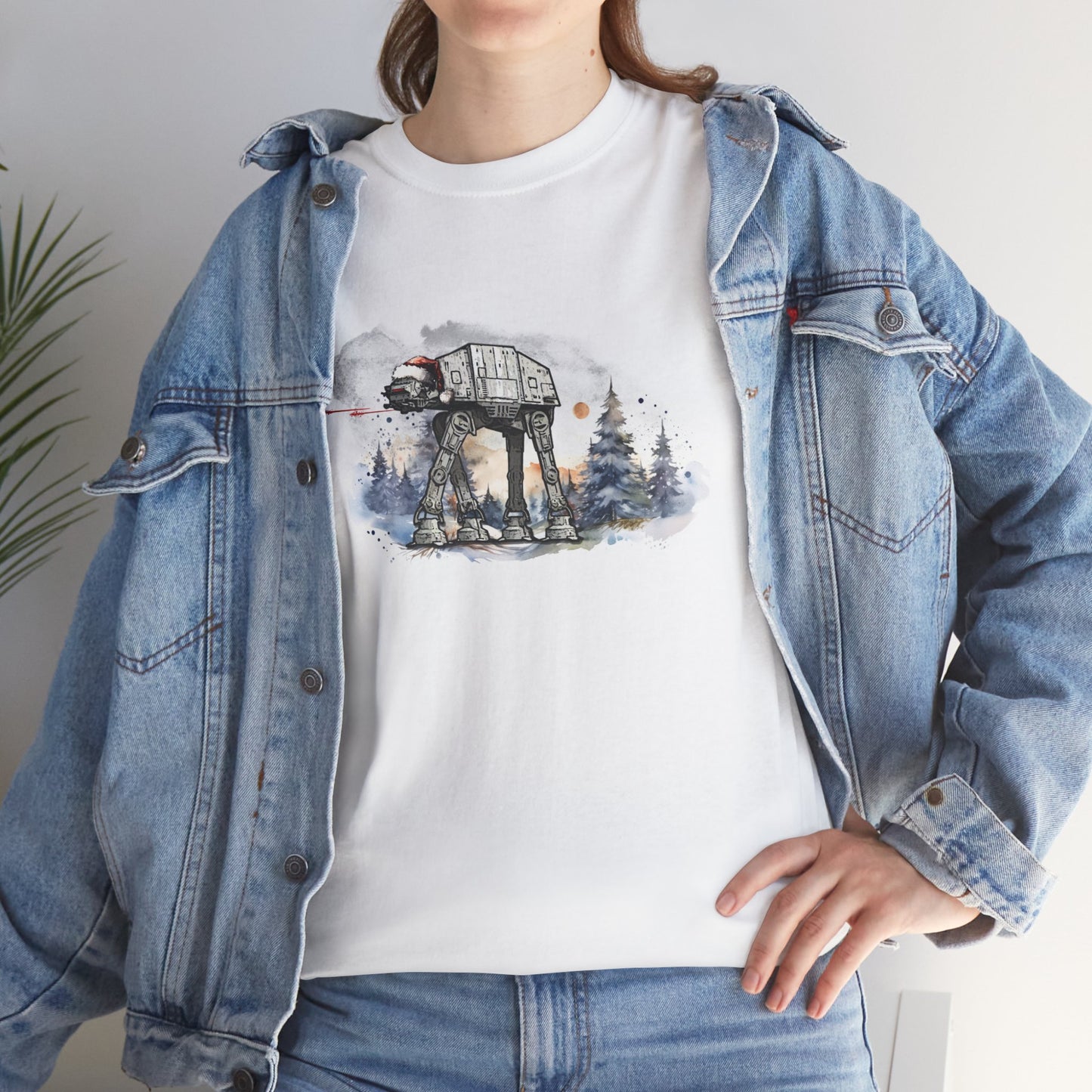 Darth Santa T-shirt, Empire Strikes Back T-Shirt, AT AT Walker T-shirt, Christmas T-shirt, Star Wars Holiday, Unisex Heavy Cotton Tee