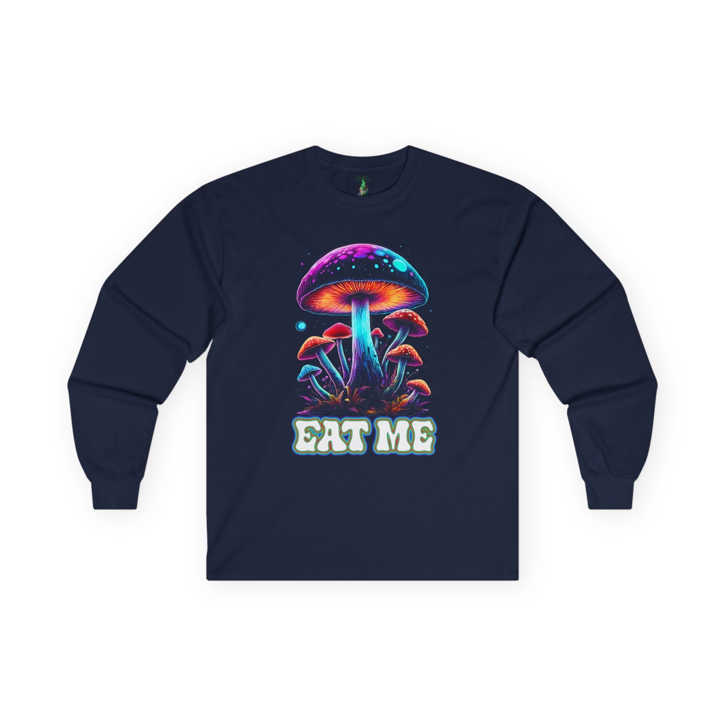 Psychedelic Mushroom T-Shirt, Eat Me T-shirt, Alice in Wonderland, Groovy Gift, Music Festival Tee, Magic Mushroom shirt, Unisex Ultra Cotton Long Sleeve Tee