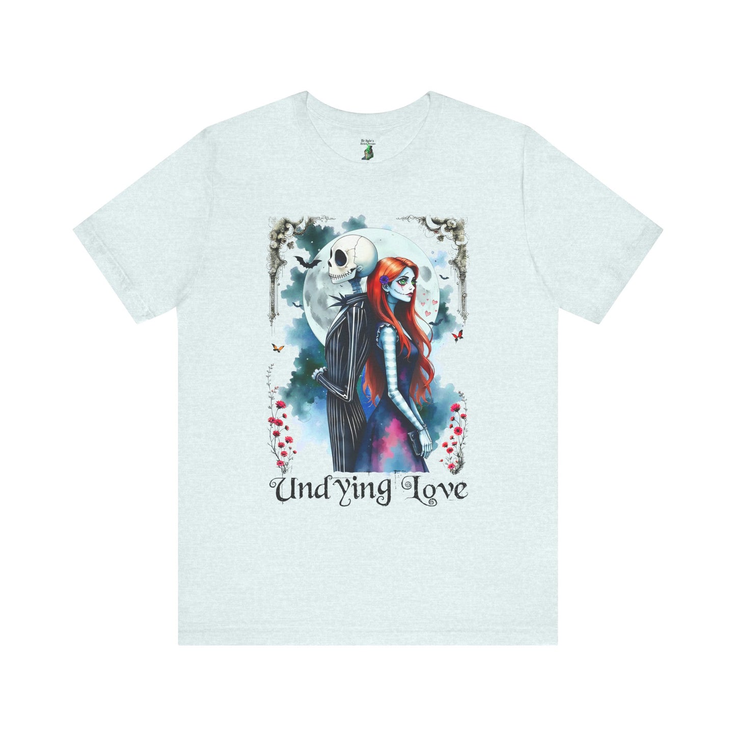 Undying Love Unisex Cotton T-shirt, Jack and Sally Halloween Tee, Gothic Love Story Shirt, Halloween Christmas Fan Apparel, Gothic Romance
