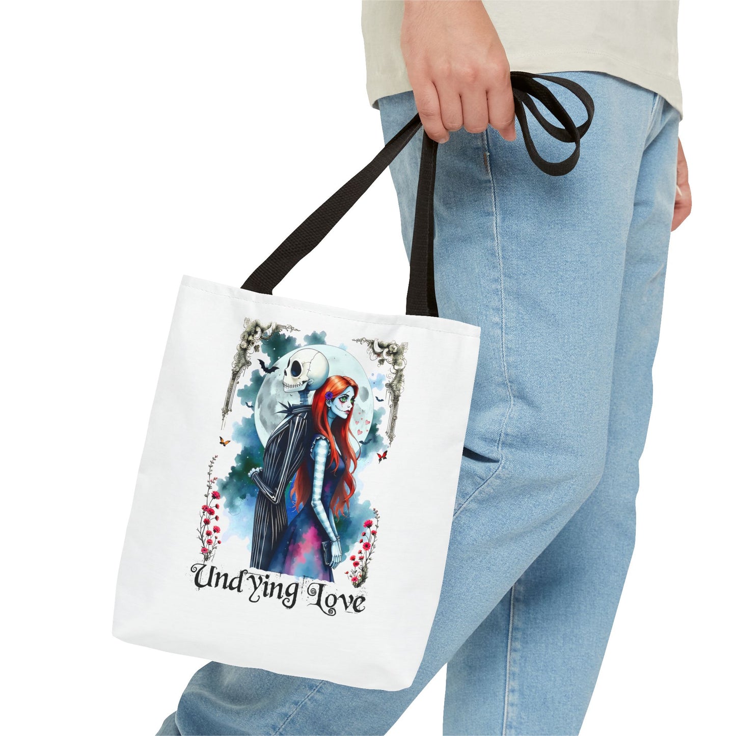 Undying Love Tote Bag - Gothic Style, Jack and Sally Tote, Perfect Gift for Couples, Unique Bag for Spooky Season, Everyday Use
