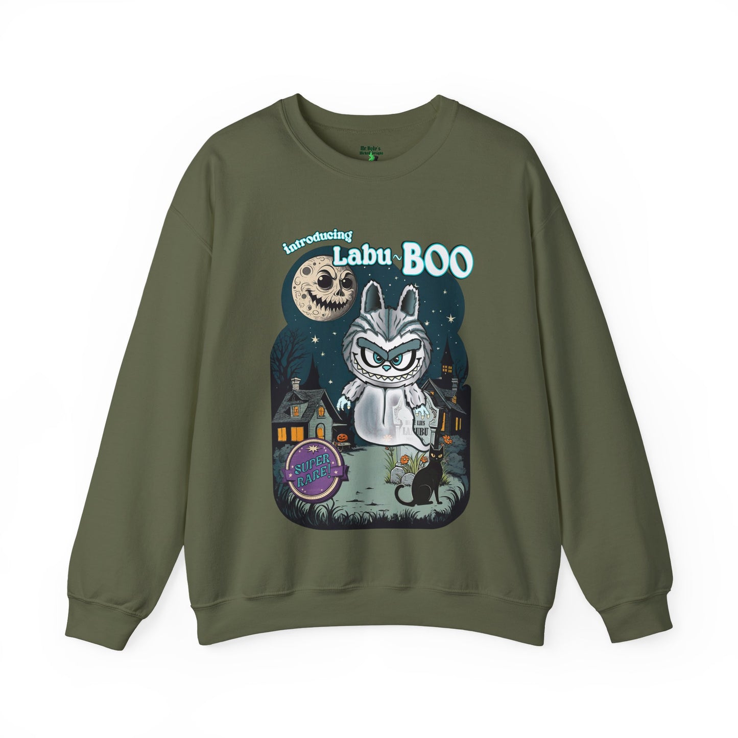 Labu-Boo Unisex Sweatshirt, Ghostly Vintage Cartoon Design, Halloween Shirt, Spooky and Charming Apparel, Unique Quirky Clothing