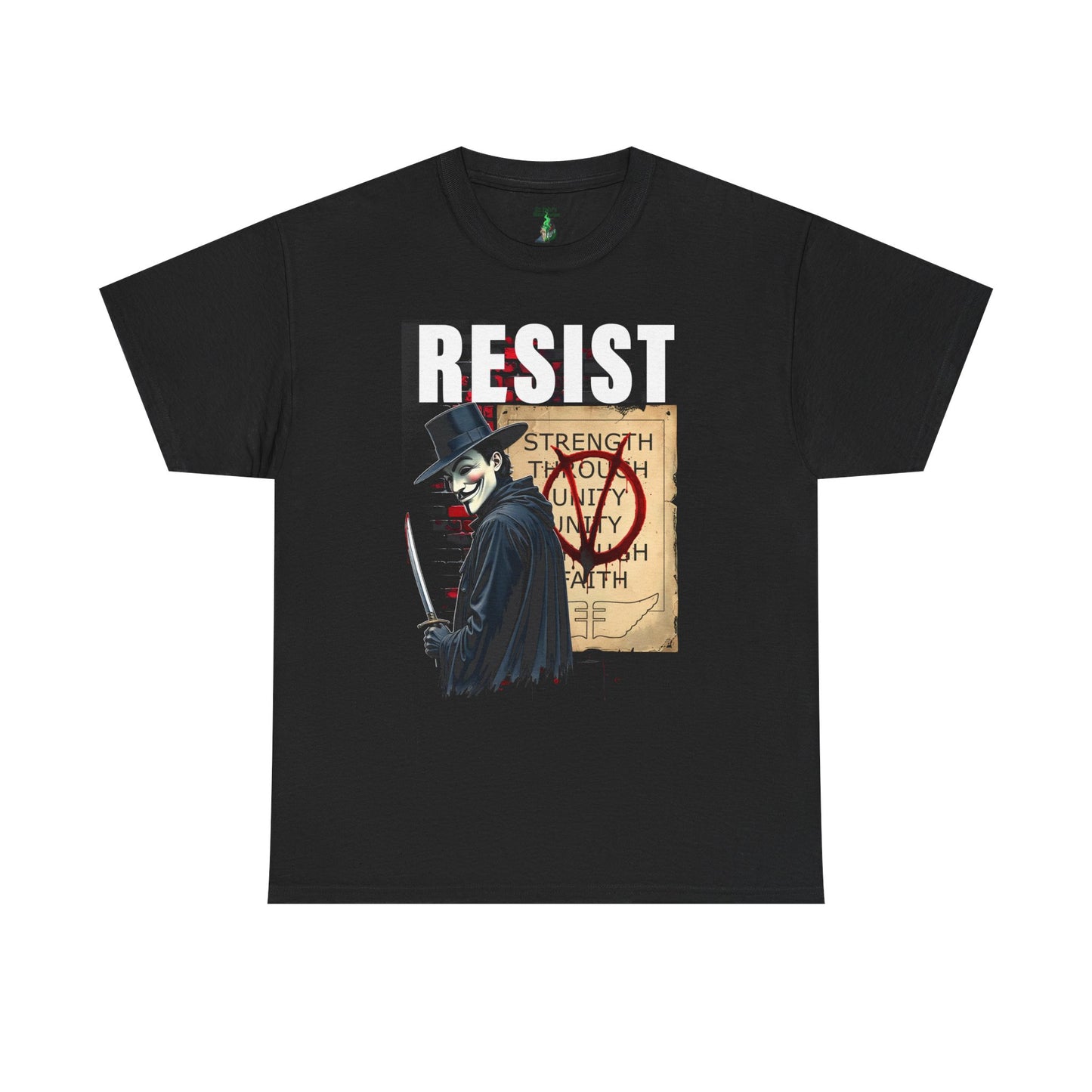 V for Vendetta Resist Unisex T-shirt, Movie Inspired Tee, 100% Cotton Shirt, Resist Rebellion Shirt, Protest Graphic Tee