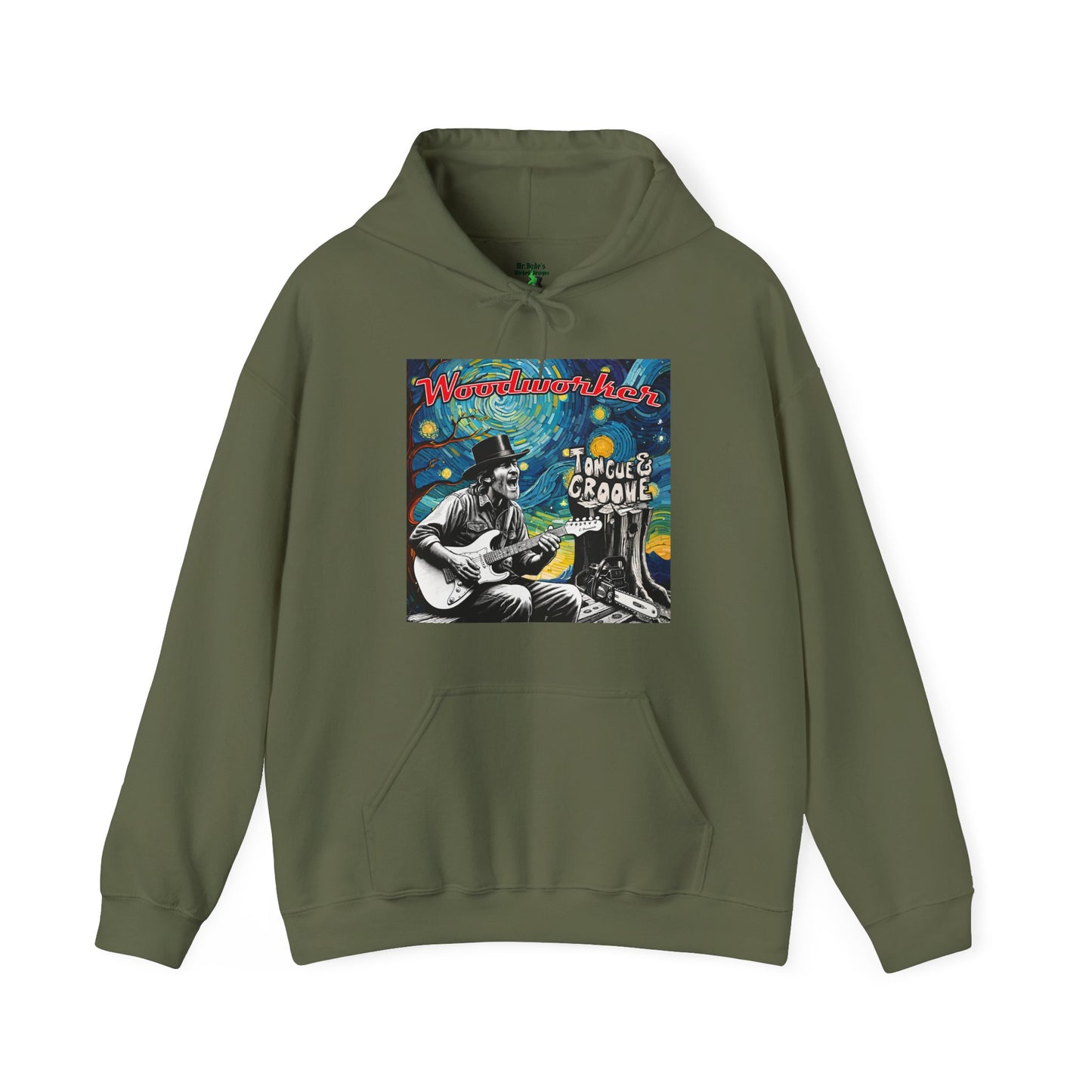 Vintage-Inspired Unisex Hooded Sweatshirt - Tongue & Groove Design