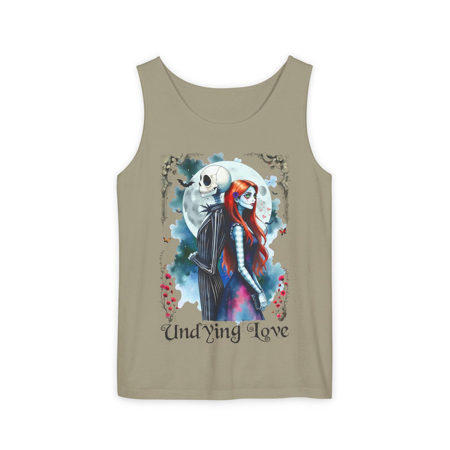 Undying Love Unisex Tank Top, Jack and Sally Halloween Couple Tee, Gothic Love Shirt, Halloween Christmas Fan Gift, Block Party Envy