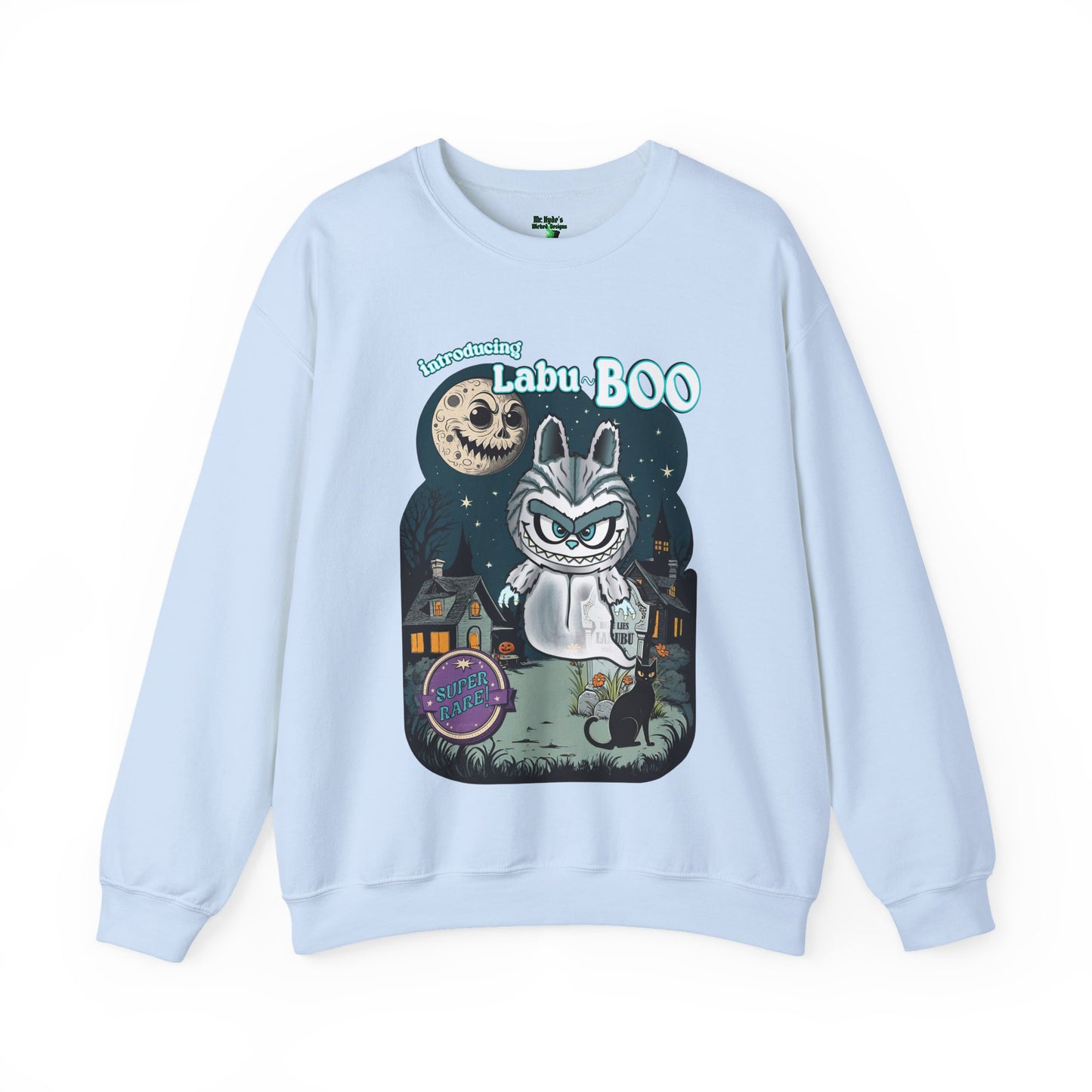 Labu-Boo Unisex Sweatshirt, Ghostly Vintage Cartoon Design, Halloween Shirt, Spooky and Charming Apparel, Unique Quirky Clothing