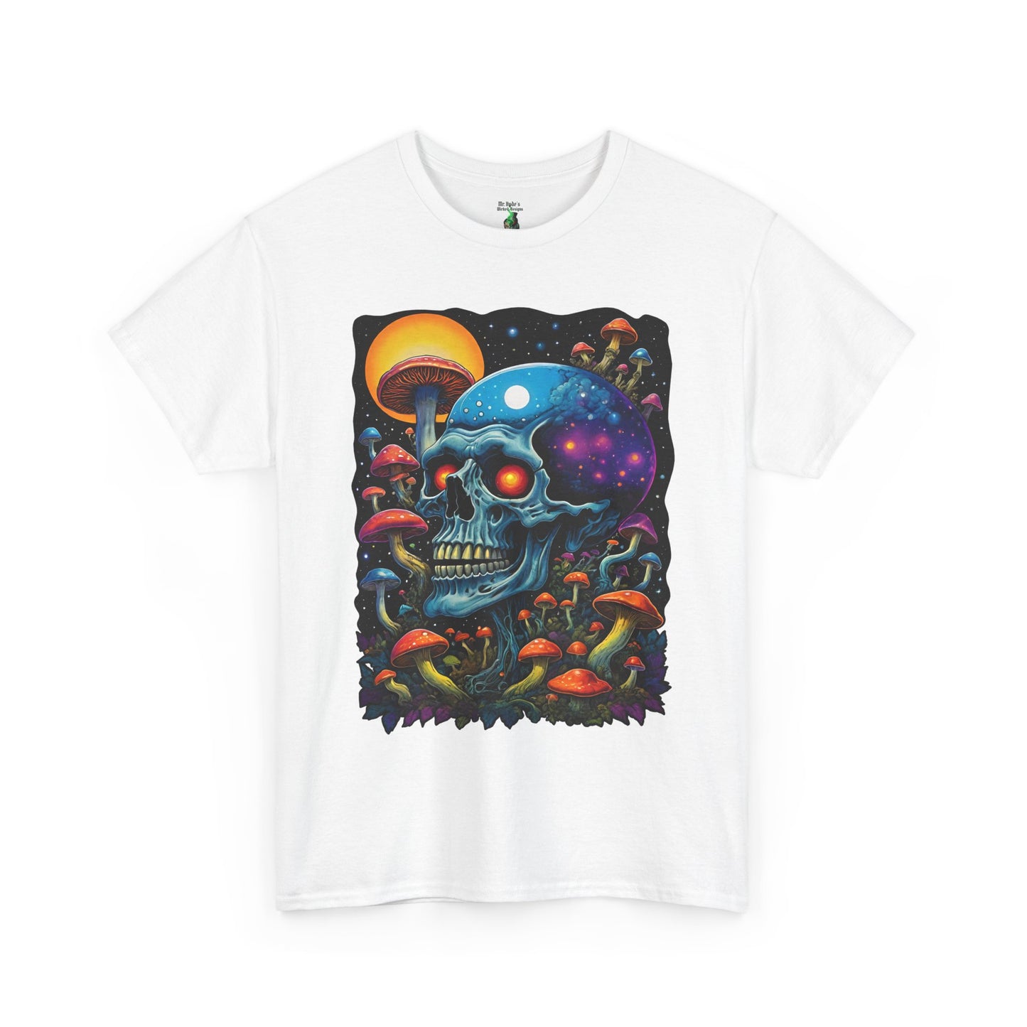 Magic Mushroom Skull Tee, Trippy Shirt, Psychedelic Tshirt, Artistic Clothing, Festival Apparel