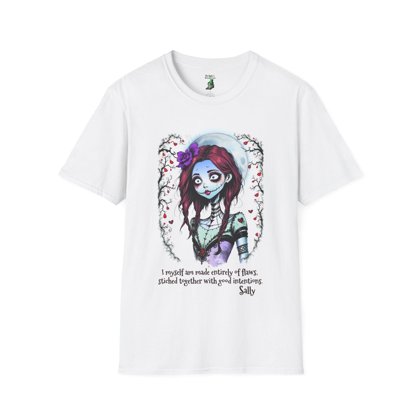 Sally T-Shirt, Unisex Softstyle Tee with Quote, Jack and Sally Fan Apparel, Nightmare Before Xmas Design