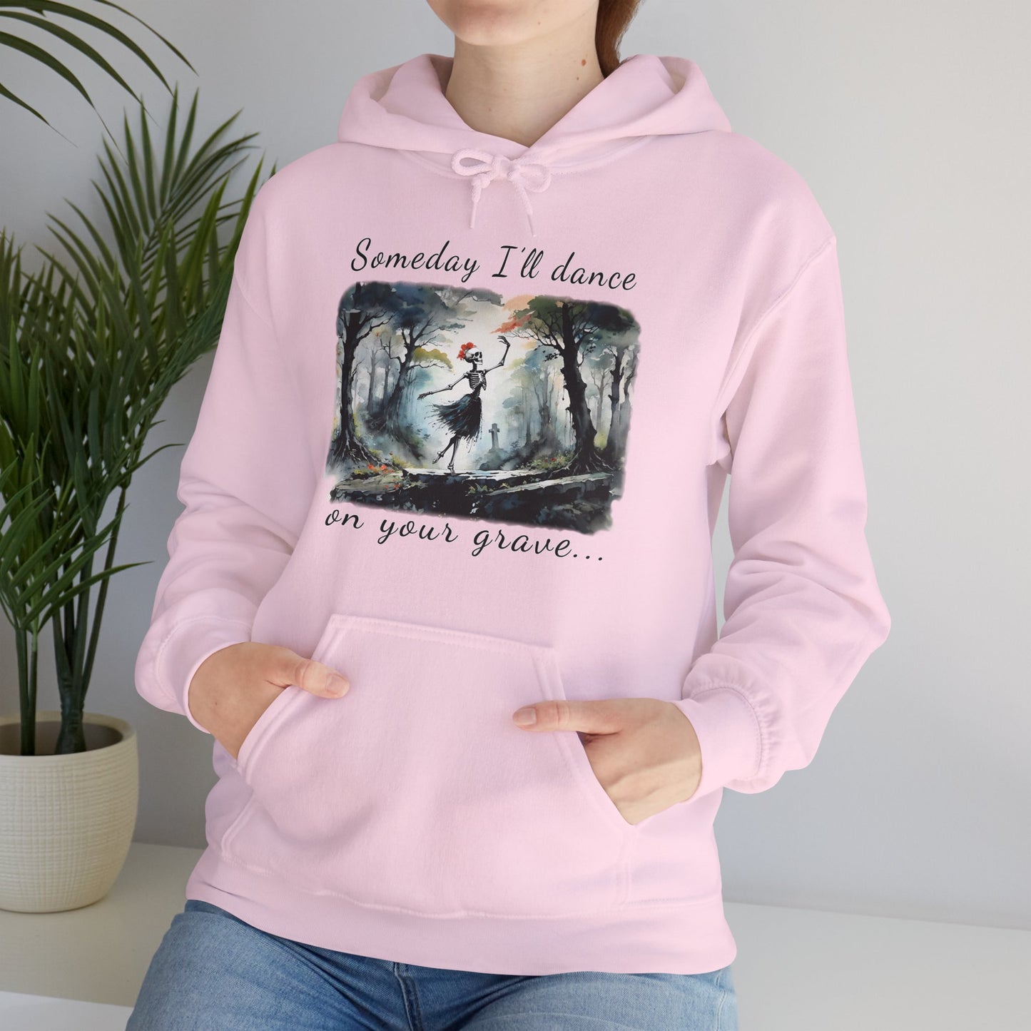 This Haunting Skeleton Hoodie is perfect for ladies who love things that are spooky and macabre. This hooded sweatshirt design is both stunning and chilling. Available stylish Pink Unisex Hoodies.