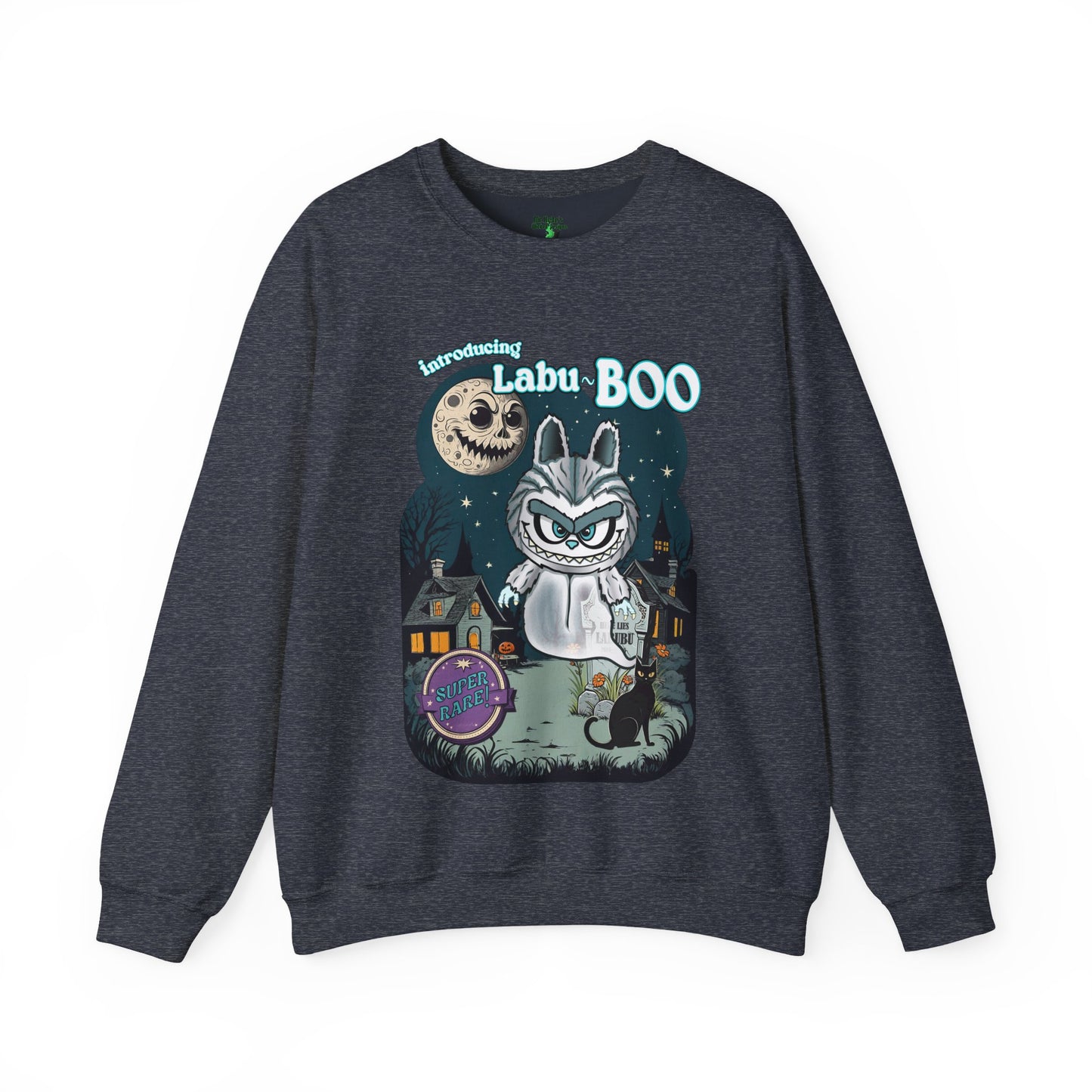 Labu-Boo Unisex Sweatshirt, Ghostly Vintage Cartoon Design, Halloween Shirt, Spooky and Charming Apparel, Unique Quirky Clothing