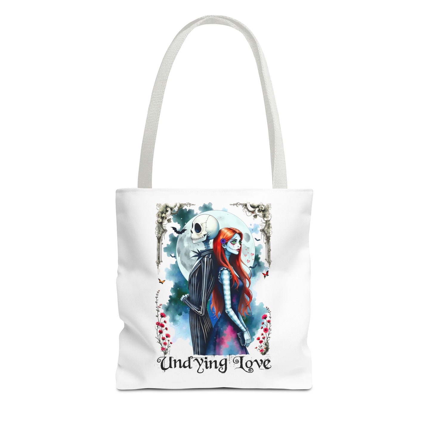 Undying Love Tote Bag - Gothic Style, Jack and Sally Tote, Perfect Gift for Couples, Unique Bag for Spooky Season, Everyday Use