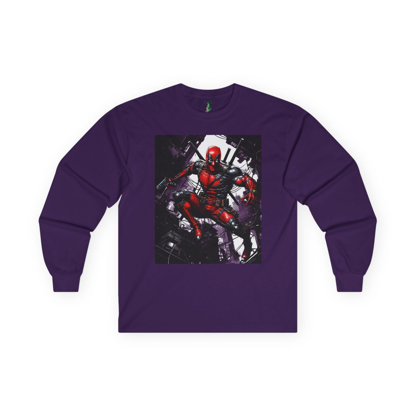 Deadpool Fan Art Long Sleeve Tee, Comic Collector Shirt, Marvel Fan Apparel, Comicon Gift, Vintage Style T-Shirt
