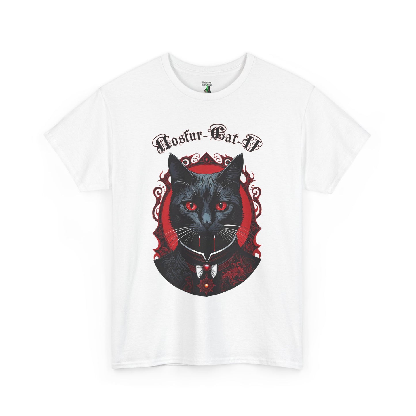 Nosfur-Cat-U Gothic Cat Unisex Heavy Cotton Tee, Vampire Feline Lord, Horror Movie Shirt, Gothic Cat Lover Gift, Hilarious Tee