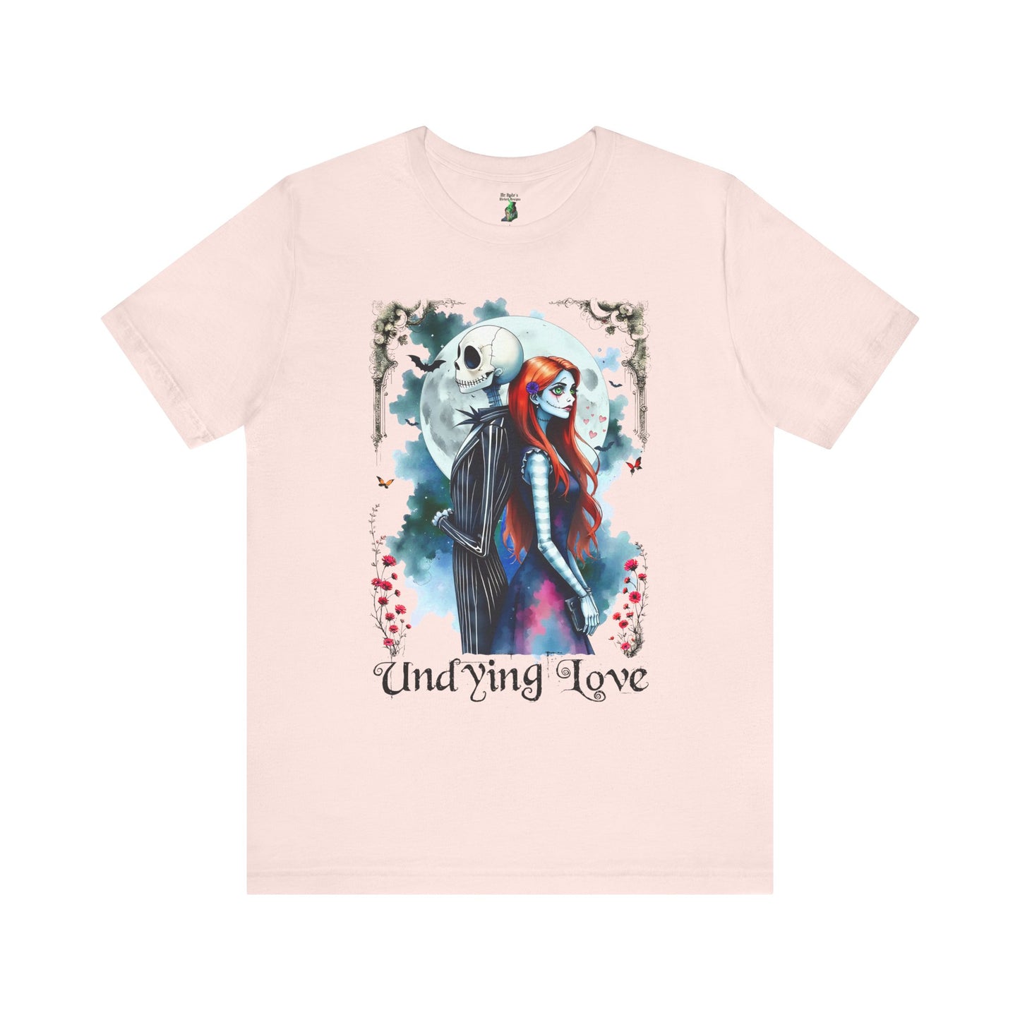 Undying Love Unisex Cotton T-shirt, Jack and Sally Halloween Tee, Gothic Love Story Shirt, Halloween Christmas Fan Apparel, Gothic Romance