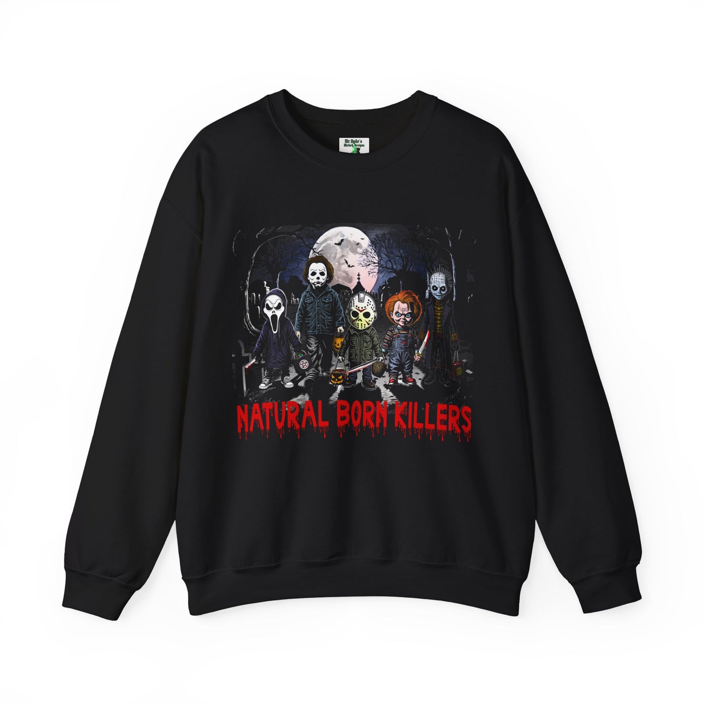 Natural Born Killers sweatshirt, Movie Murders crew neck sweatshirt, Ghostface sweatshirt, Jason Voorhees, Michael Myers, Chucky , Pinhead, Halloween sweatshirt, Unisex Heavy Blend™ Crewneck Sweatshirt