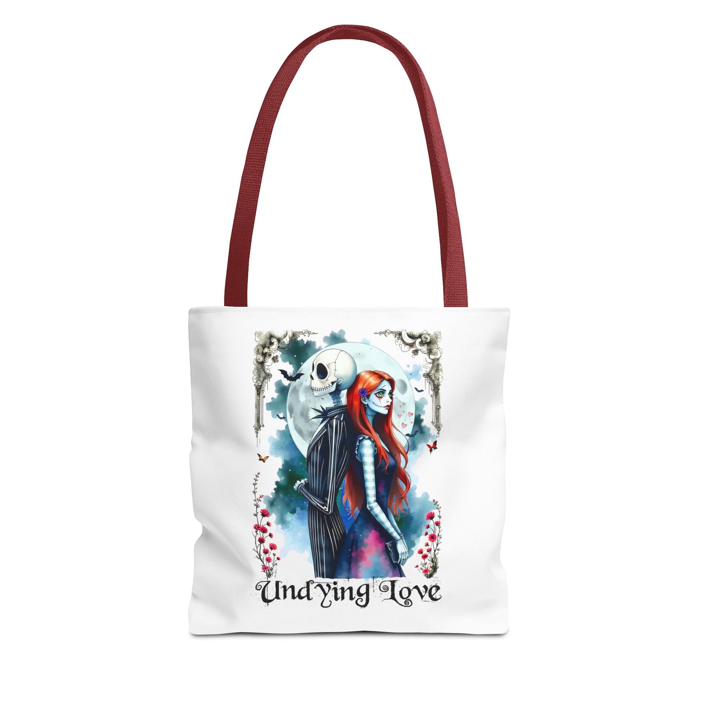 Undying Love Tote Bag - Gothic Style, Jack and Sally Tote, Perfect Gift for Couples, Unique Bag for Spooky Season, Everyday Use