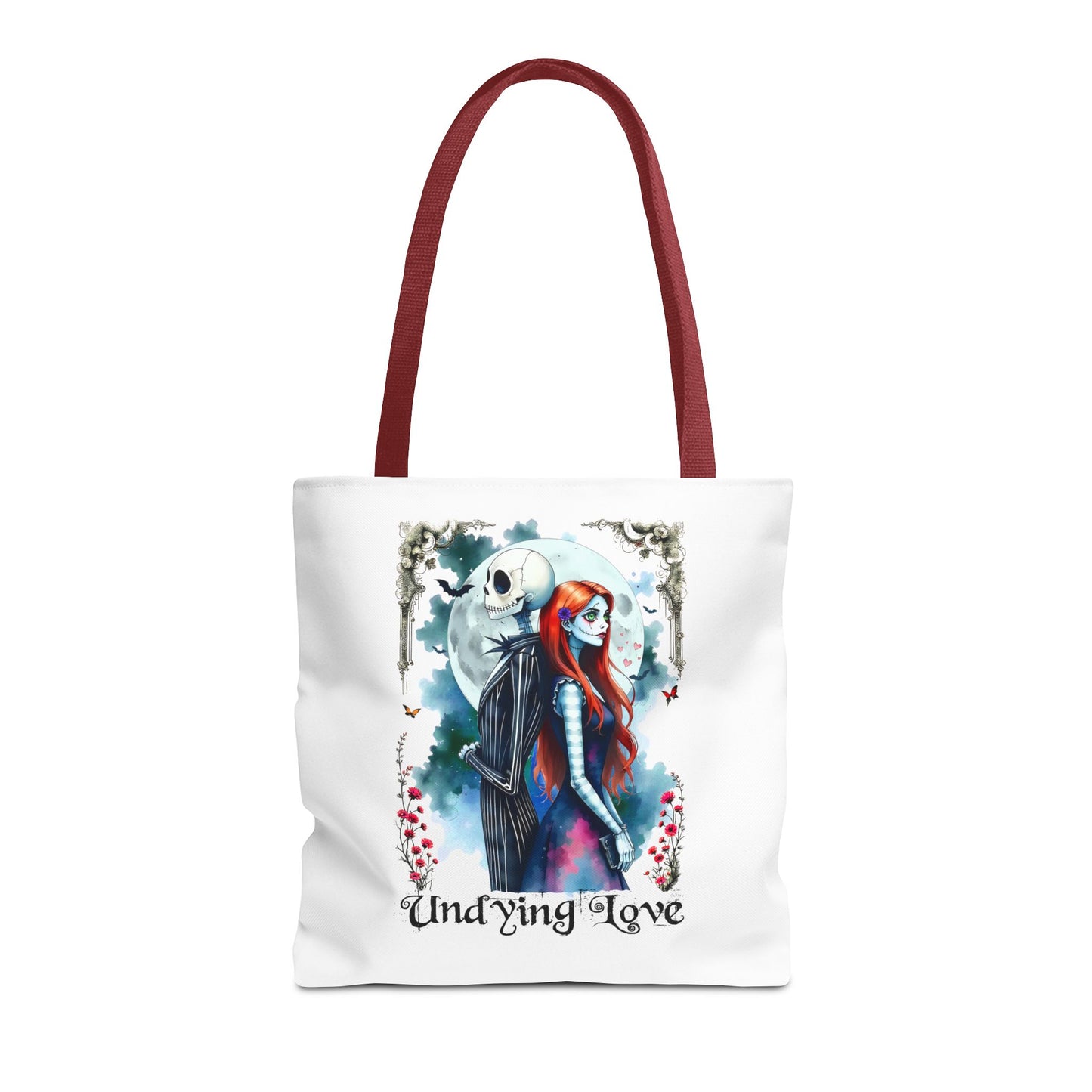 Undying Love Tote Bag - Gothic Style, Jack and Sally Tote, Perfect Gift for Couples, Unique Bag for Spooky Season, Everyday Use