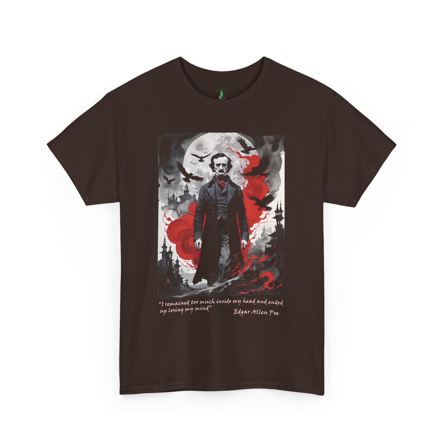 Gothic Edgar Allen Poe T-shirt for Serious Fans, Unisex Heavy Cotton Tee, Macabre Tee, Poe Quote Shirt, Watercolor Poe Tee