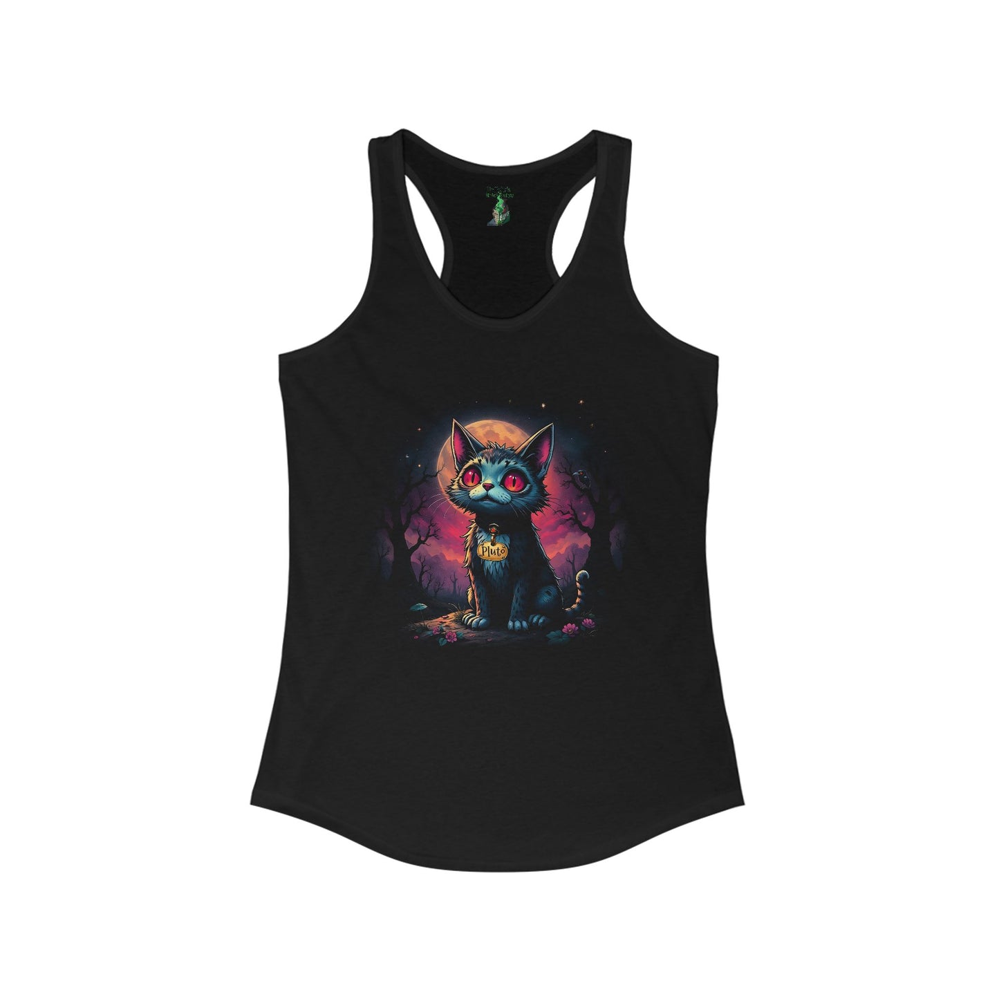 Pluto the Cat Racerback Tank Top, Edgar Allen Poe Inspired, The Black Cat Fans, Nerdy Poe Fans, Stand Out Tank, Statement