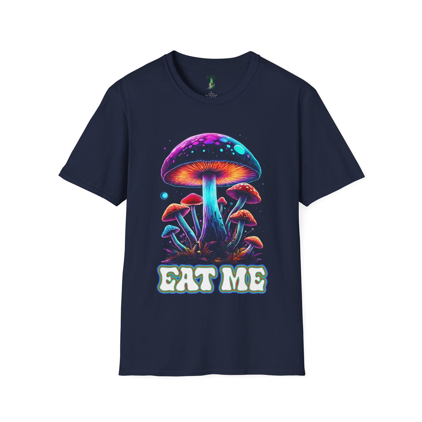 Psychedelic Mushroom T-Shirt, Eat Me T-shirt, Alice in Wonderland, Groovy Gift, Music Festival Tee, Magic Mushroom shirt, Gildan Softstyle T-shirt