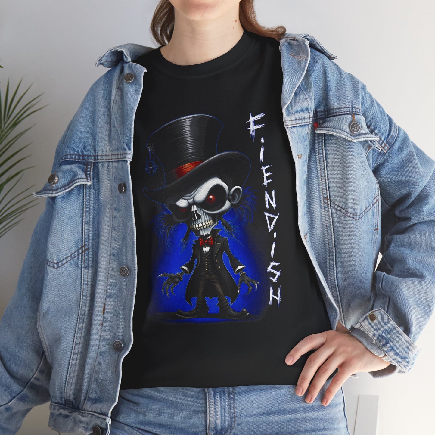 Fiendish Maniac Unisex Tee, Little Monster shirt, Little Skeleton, Skull Faced Voodoo Shirt, Monster Tee, Unisex t-shirt, Goth Clothing