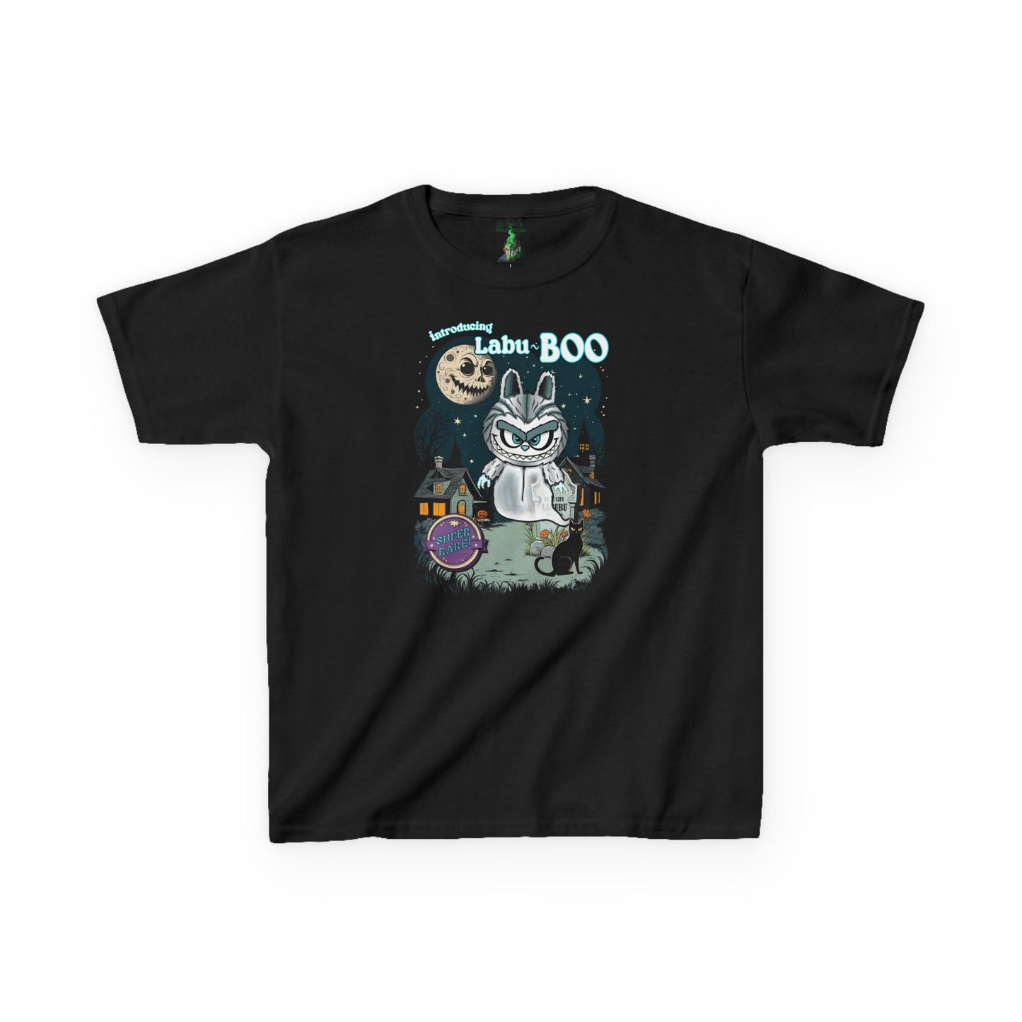 Labu Boo Kids Tee, Halloween Ghostly Labu-Boo Cartoon Shirt for Boys and Girls, Spooky and Charming Halloween Costume, Vintage Style Tee,