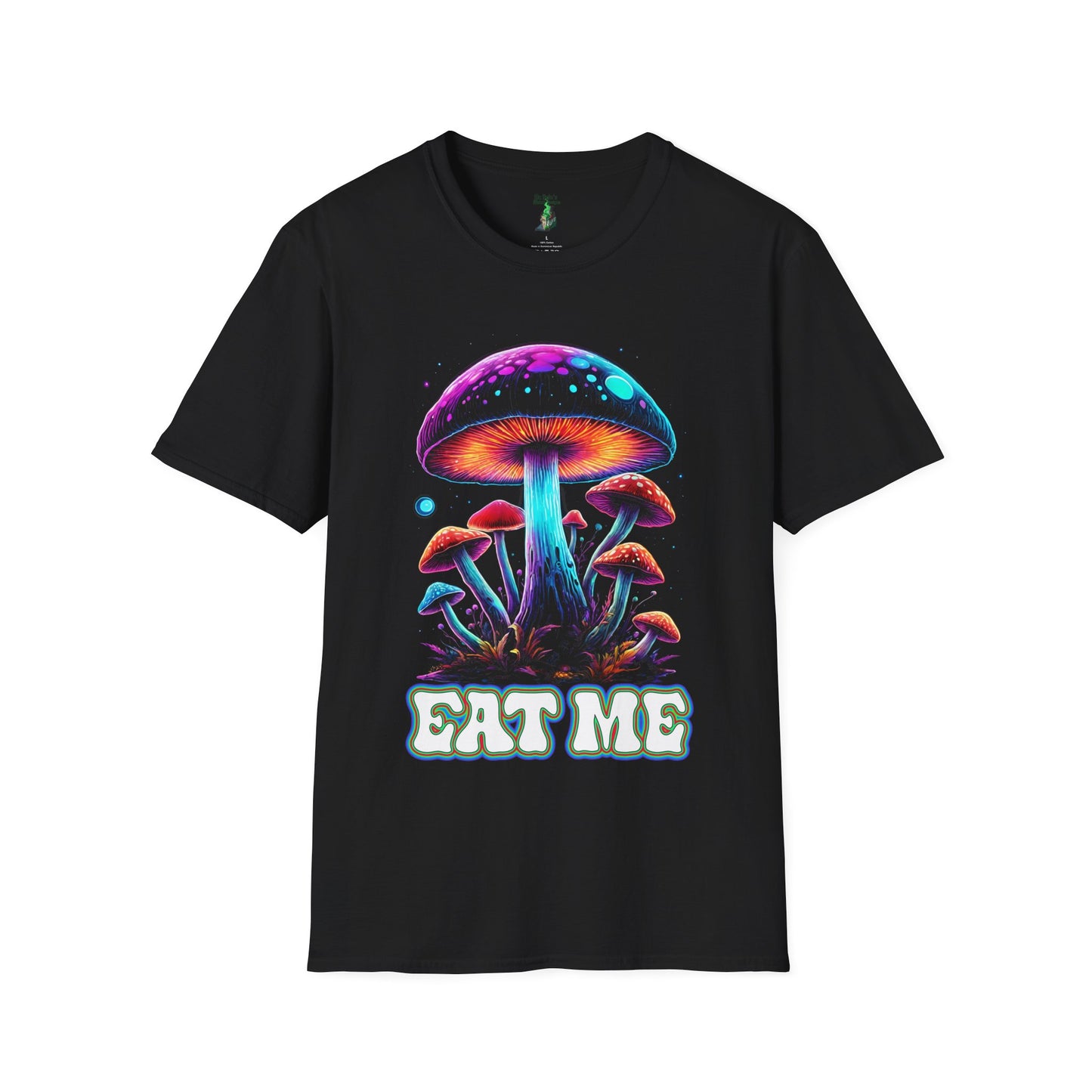 Psychedelic Mushroom T-Shirt, Eat Me T-shirt, Alice in Wonderland, Groovy Gift, Music Festival Tee, Magic Mushroom shirt, Gildan Softstyle T-shirt