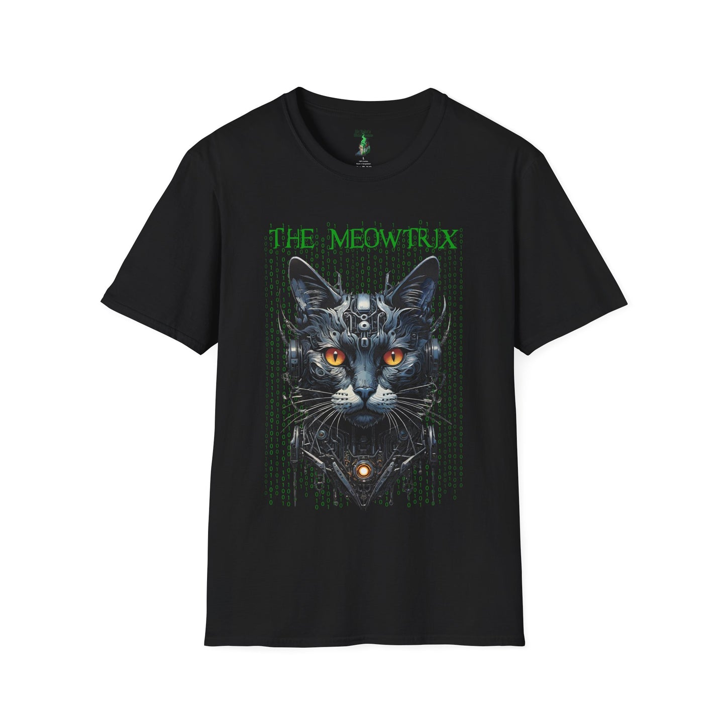 Matrix Cat Parody Softstyle T-Shirt, Funny Movie Tee, Cat Lover Gift, Meowtrix Shirt, Unisex Gildan Cotton Tee