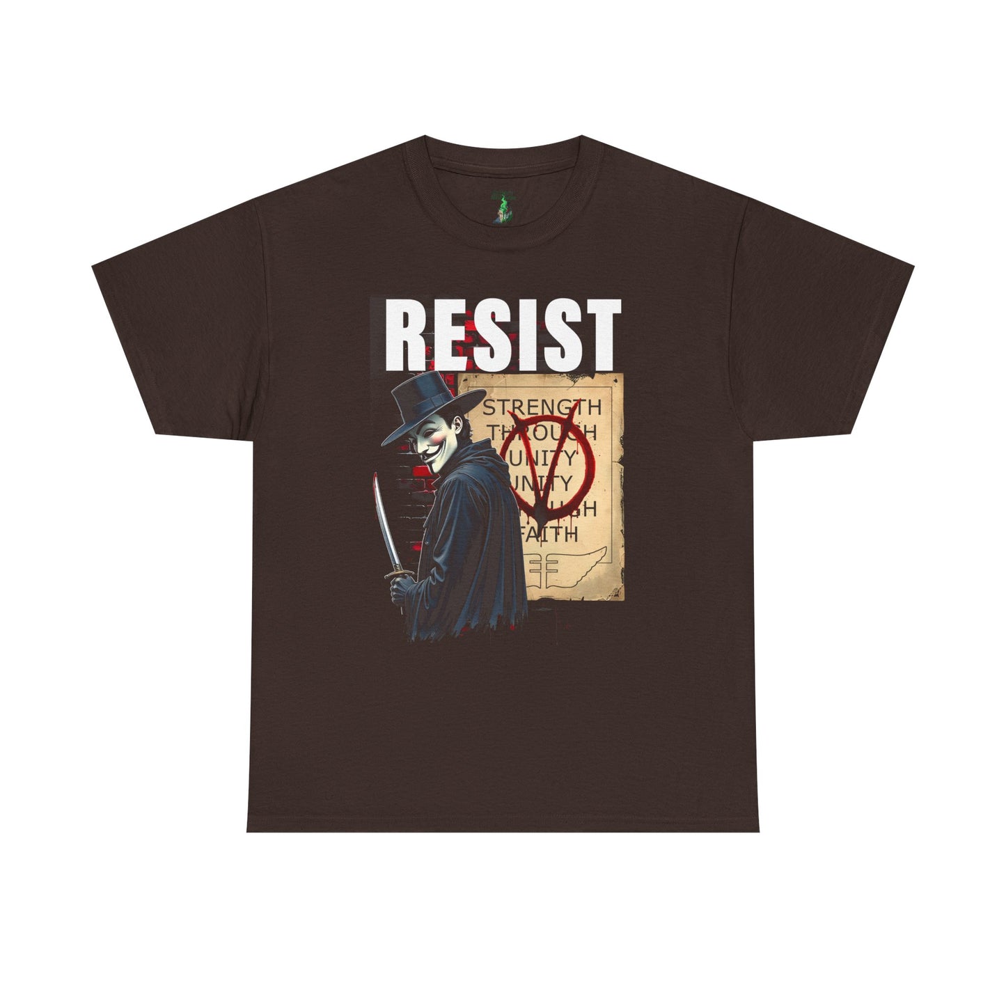 V for Vendetta Resist Unisex T-shirt, Movie Inspired Tee, 100% Cotton Shirt, Resist Rebellion Shirt, Protest Graphic Tee