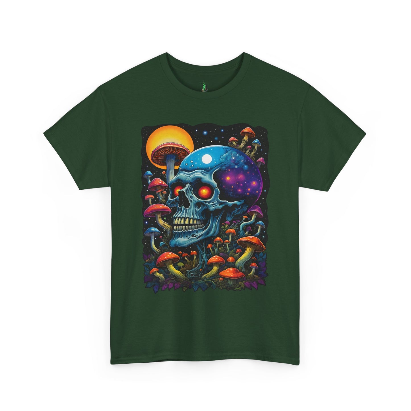 Magic Mushroom Skull Tee, Trippy Shirt, Psychedelic Tshirt, Artistic Clothing, Festival Apparel