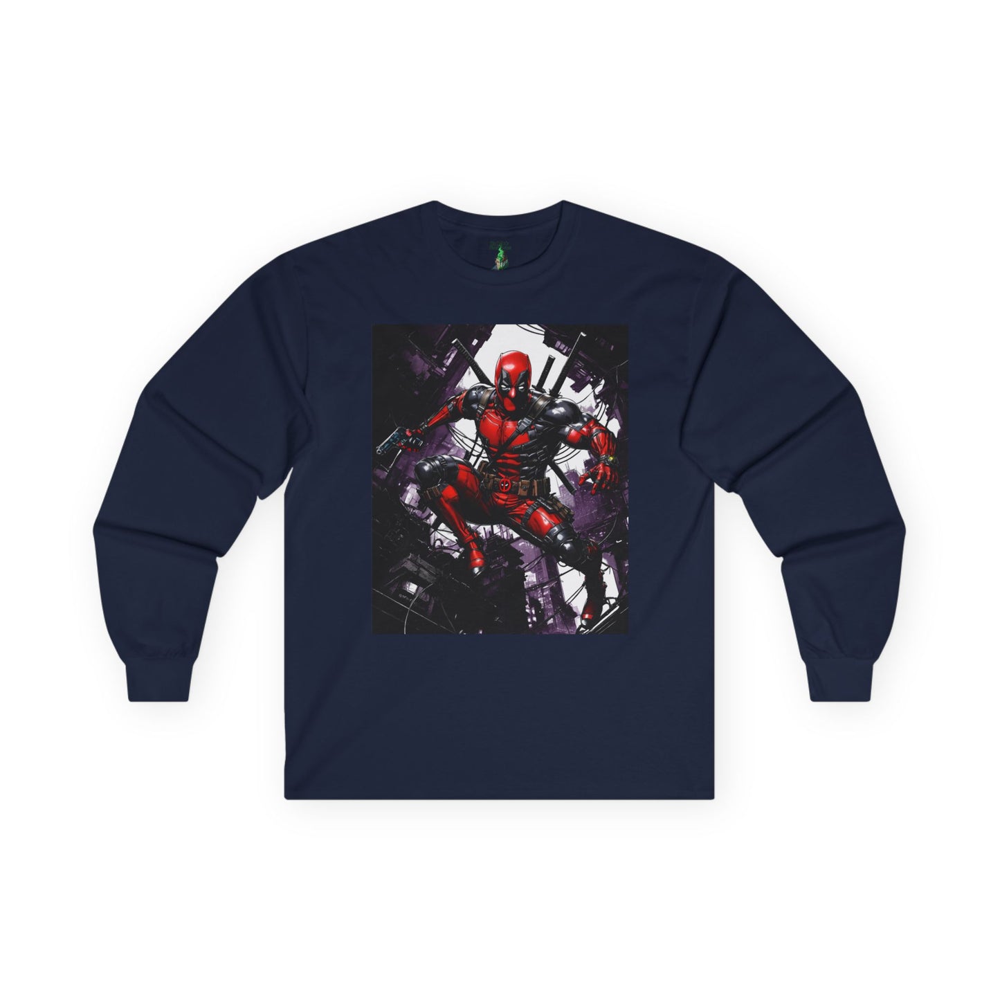 Deadpool Fan Art Long Sleeve Tee, Comic Collector Shirt, Marvel Fan Apparel, Comicon Gift, Vintage Style T-Shirt