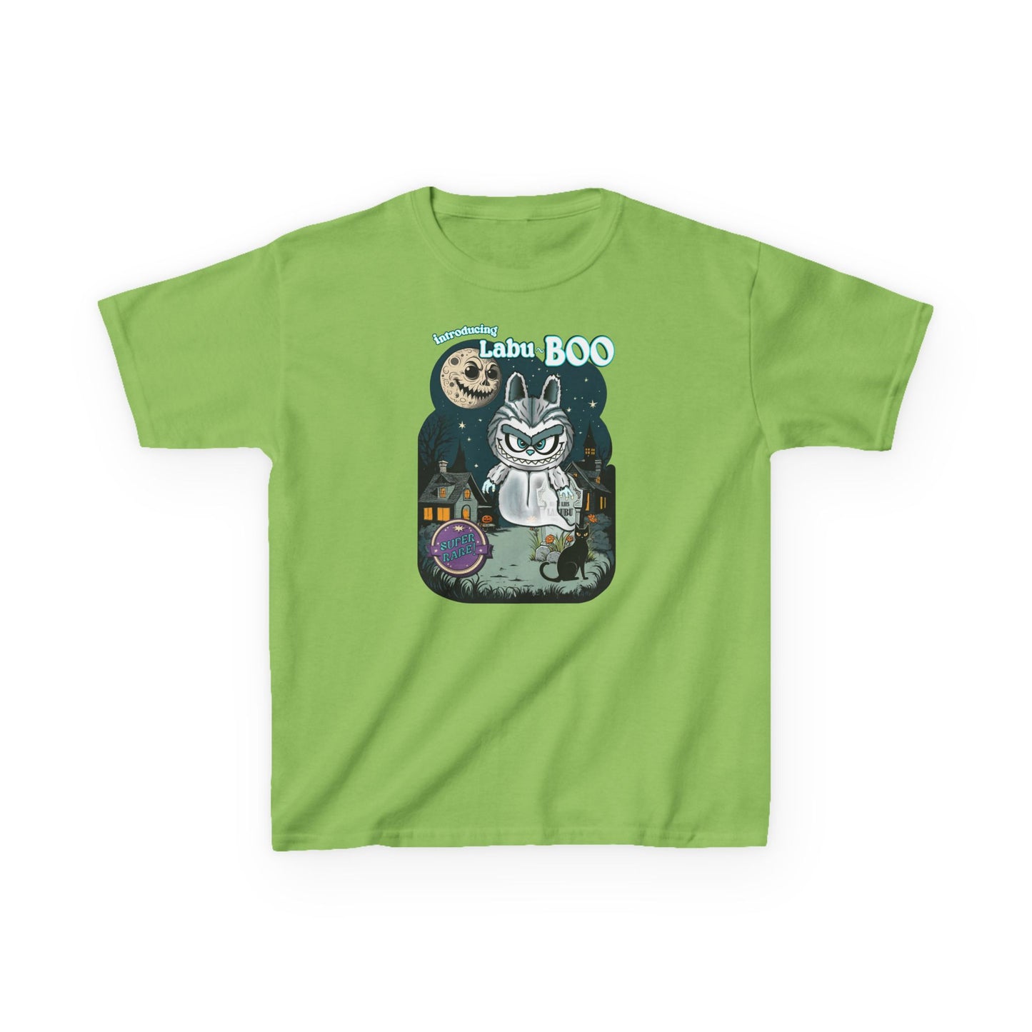 Labu Boo Kids Tee, Halloween Ghostly Labu-Boo Cartoon Shirt for Boys and Girls, Spooky and Charming Halloween Costume, Vintage Style Tee,