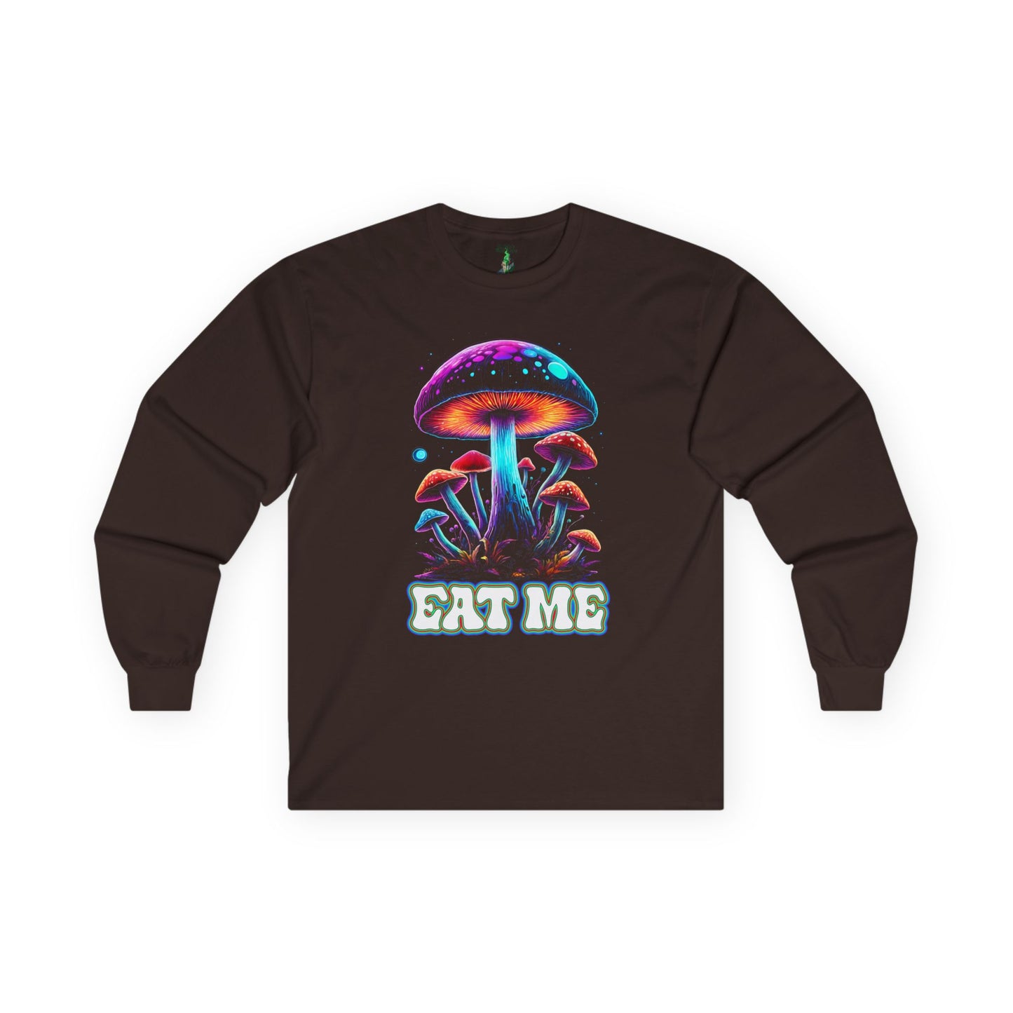 Psychedelic Mushroom T-Shirt, Eat Me T-shirt, Alice in Wonderland, Groovy Gift, Music Festival Tee, Magic Mushroom shirt, Unisex Ultra Cotton Long Sleeve Tee