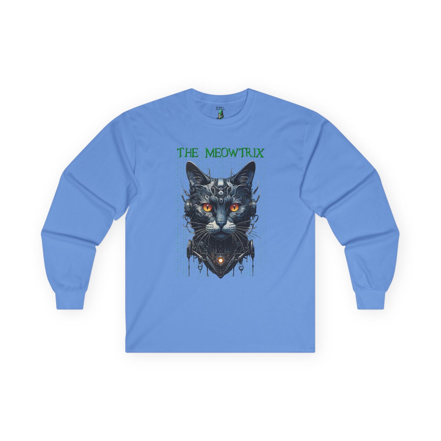 Matrix Cat Parody Tee, Funny Meowtrix Movie T-Shirt for Cat Lovers, Unisex Cotton Long Sleeve Shirt, Humorous Gift for Matrix Fans, Casual