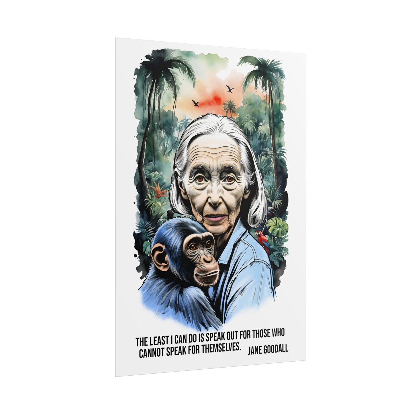 Jane Goodall Rolled Posters | Nature Conservation Poster | Wildlife Nature Poster