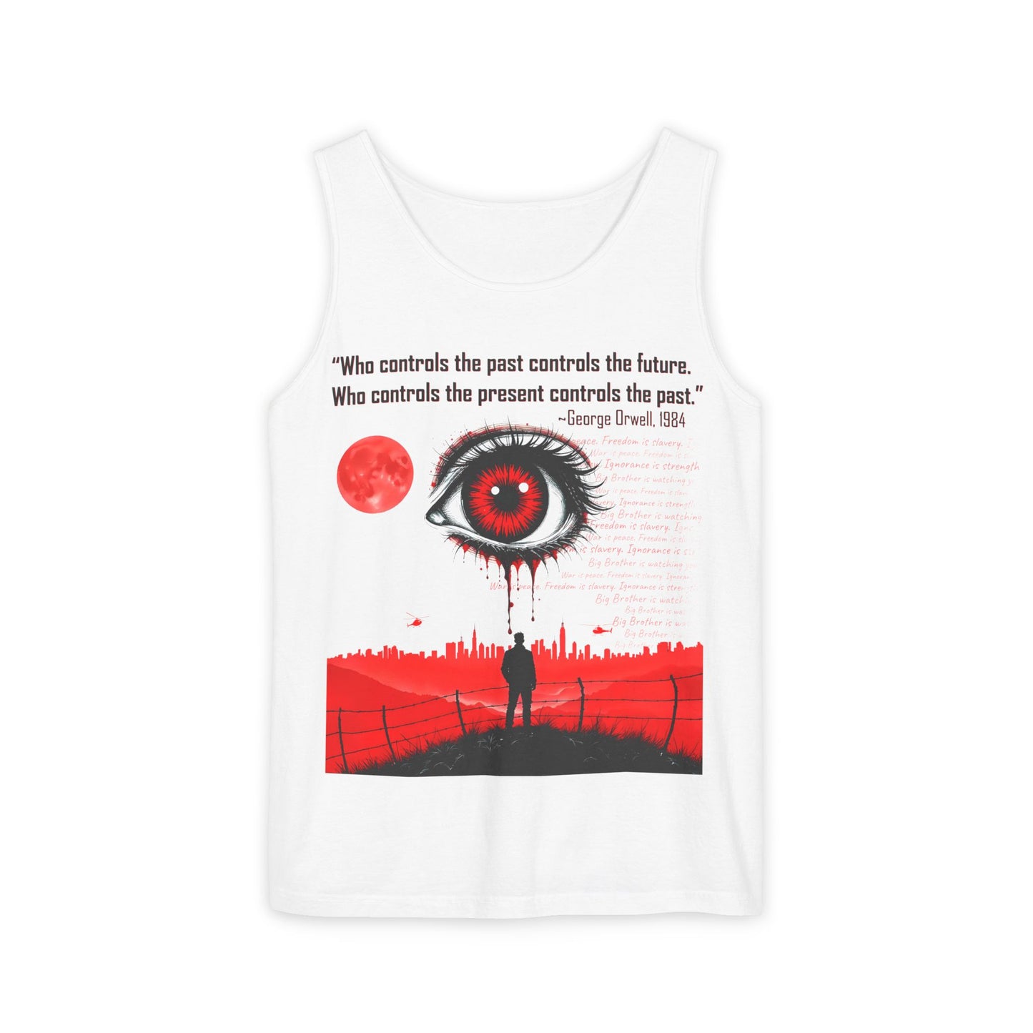 George Orwell 1984 Unisex Tank Top, Classic Literary Quote Shirt, Readers Gift, Novel Quote Cotton Tee, Inspirational Orwellian Clothing