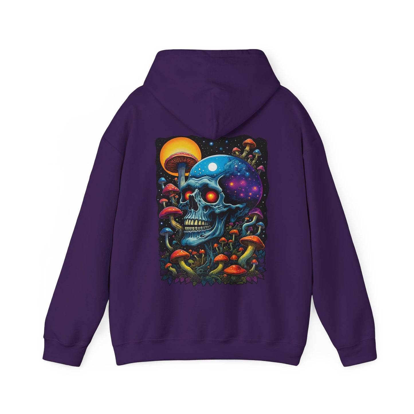 Magic Mushroom Skull Sweatshirt, Trippy Hoodie for Festivals and Relaxing, Unique Gift for Adults, Expressive Artistic Clothing, Cosmically