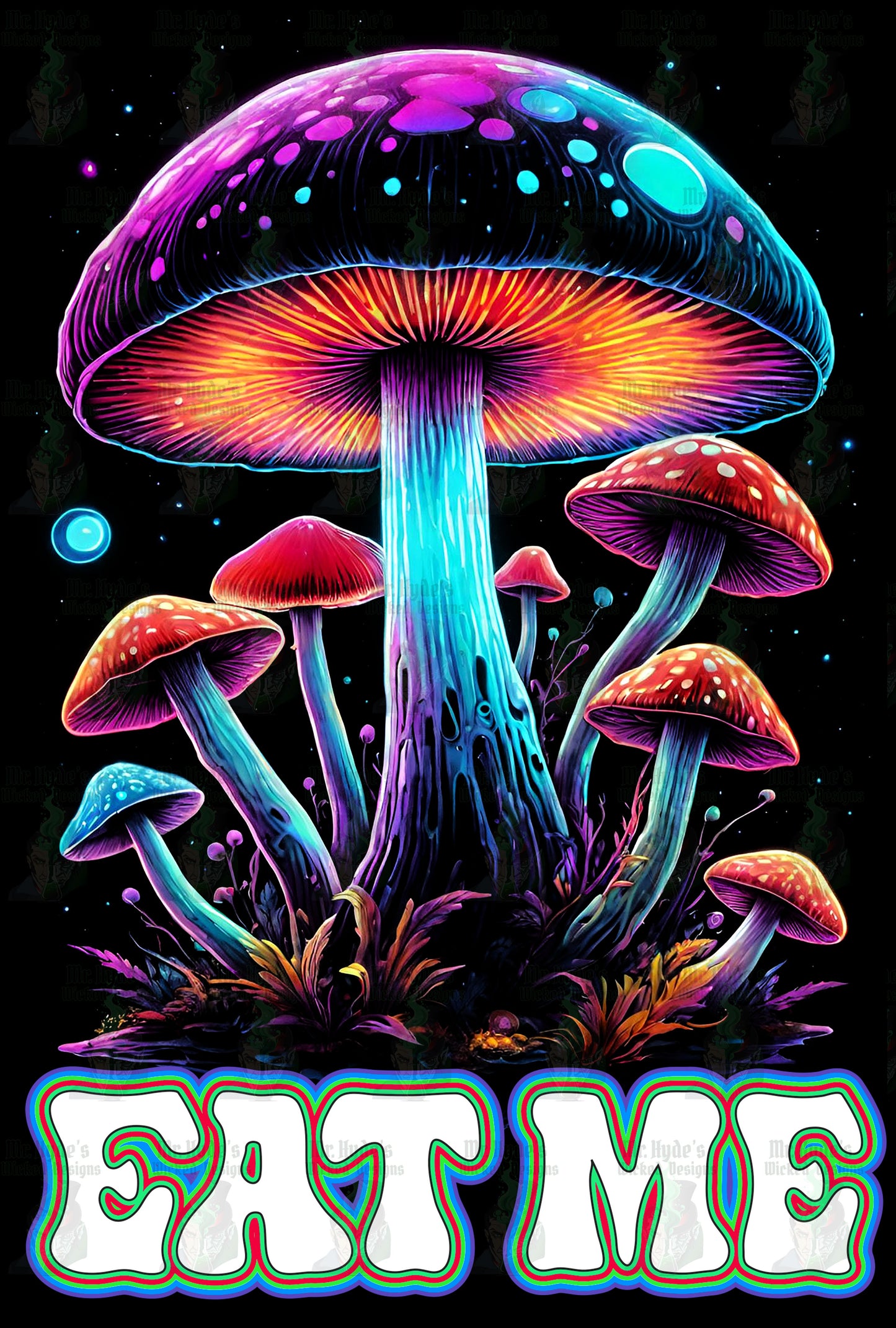 Psychedelic Mushroom T-Shirt, Eat Me T-shirt, Alice in Wonderland, Groovy Gift, Music Festival Tee, Magic Mushroom shirt, Gildan Softstyle T-shirt