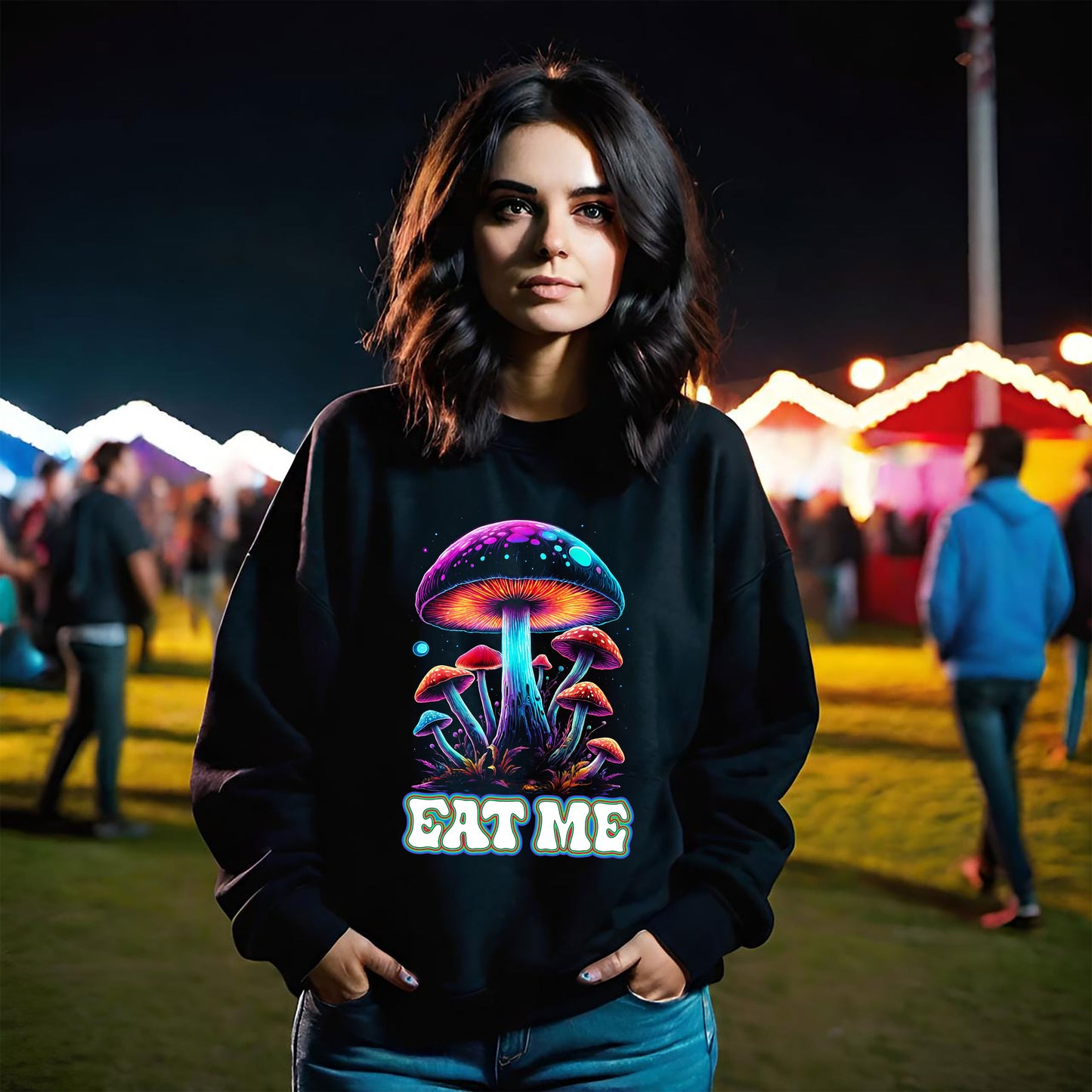Psychedelic Mushroom Sweatshirt - Magic Mushroom Tee, Music Festival Sweatshirt, Alice in Wonderland, Heavy Cotton Sweatshirt