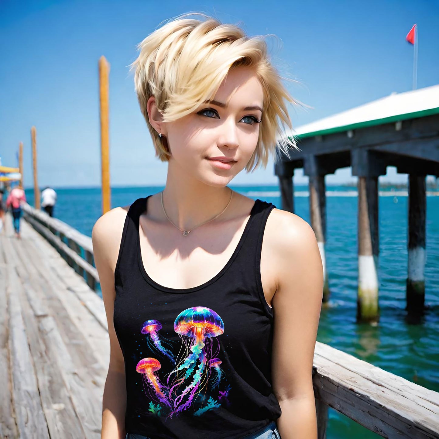 Colorful Jellyfish Unisex Jersey Tank Top | Ocean Vibes, Summer Tank | Salt Life Style