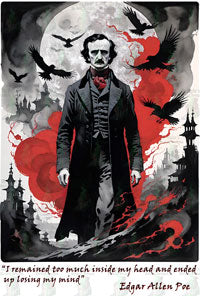 Gothic Edgar Allen Poe T-shirt for Serious Fans, Unisex Heavy Cotton Tee, Macabre Tee, Poe Quote Shirt, Watercolor Poe Tee