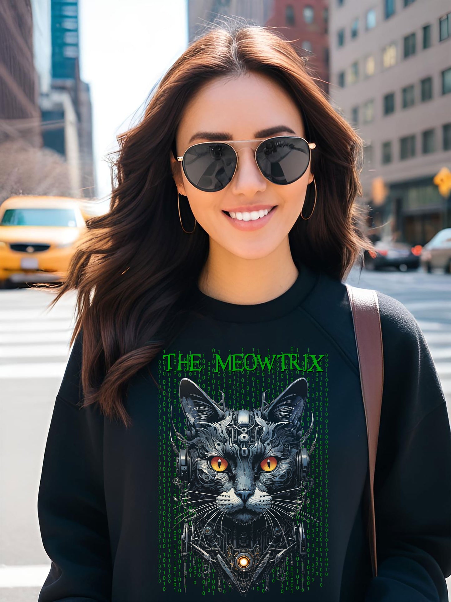 Matrix Cat Parody Sweatshirt, Funny Meowtrix Design, Cat Lover Gift, Movie Parody Shirt, Cool Neo Cat Apparel