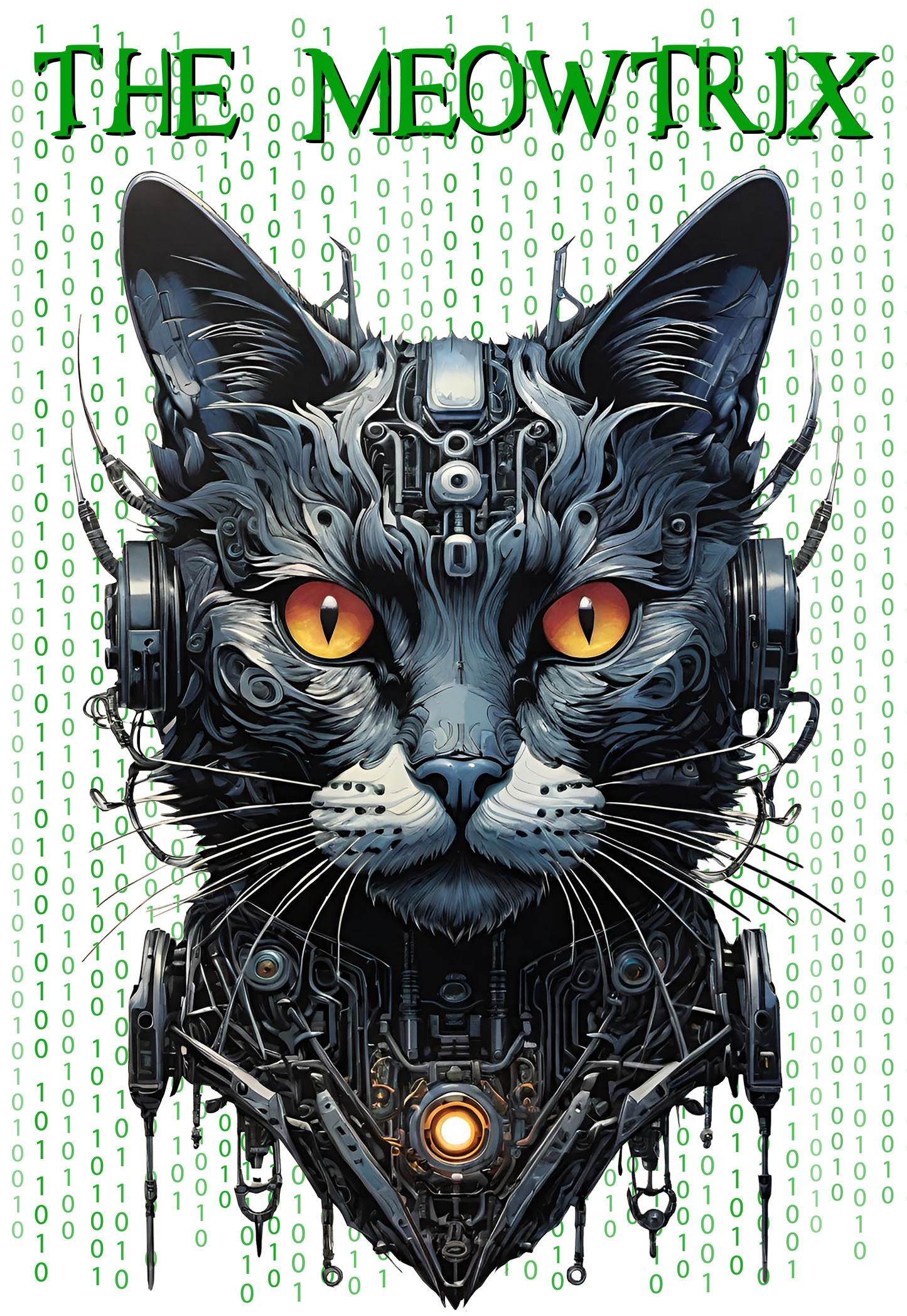 Matrix Cat Parody Tee, Funny Meowtrix Movie T-Shirt for Cat Lovers, Unisex Cotton Long Sleeve Shirt, Humorous Gift for Matrix Fans, Casual