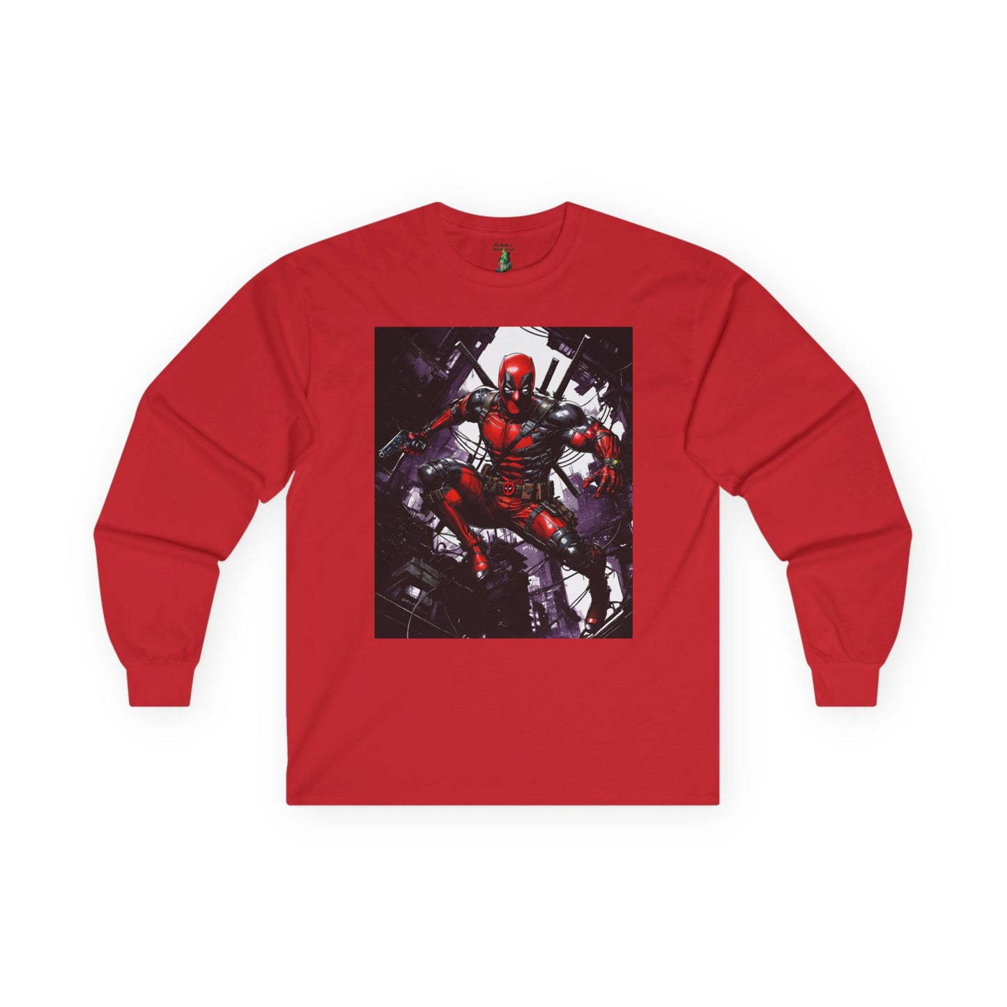 Deadpool Fan Art Long Sleeve Tee, Comic Collector Shirt, Marvel Fan Apparel, Comicon Gift, Vintage Style T-Shirt