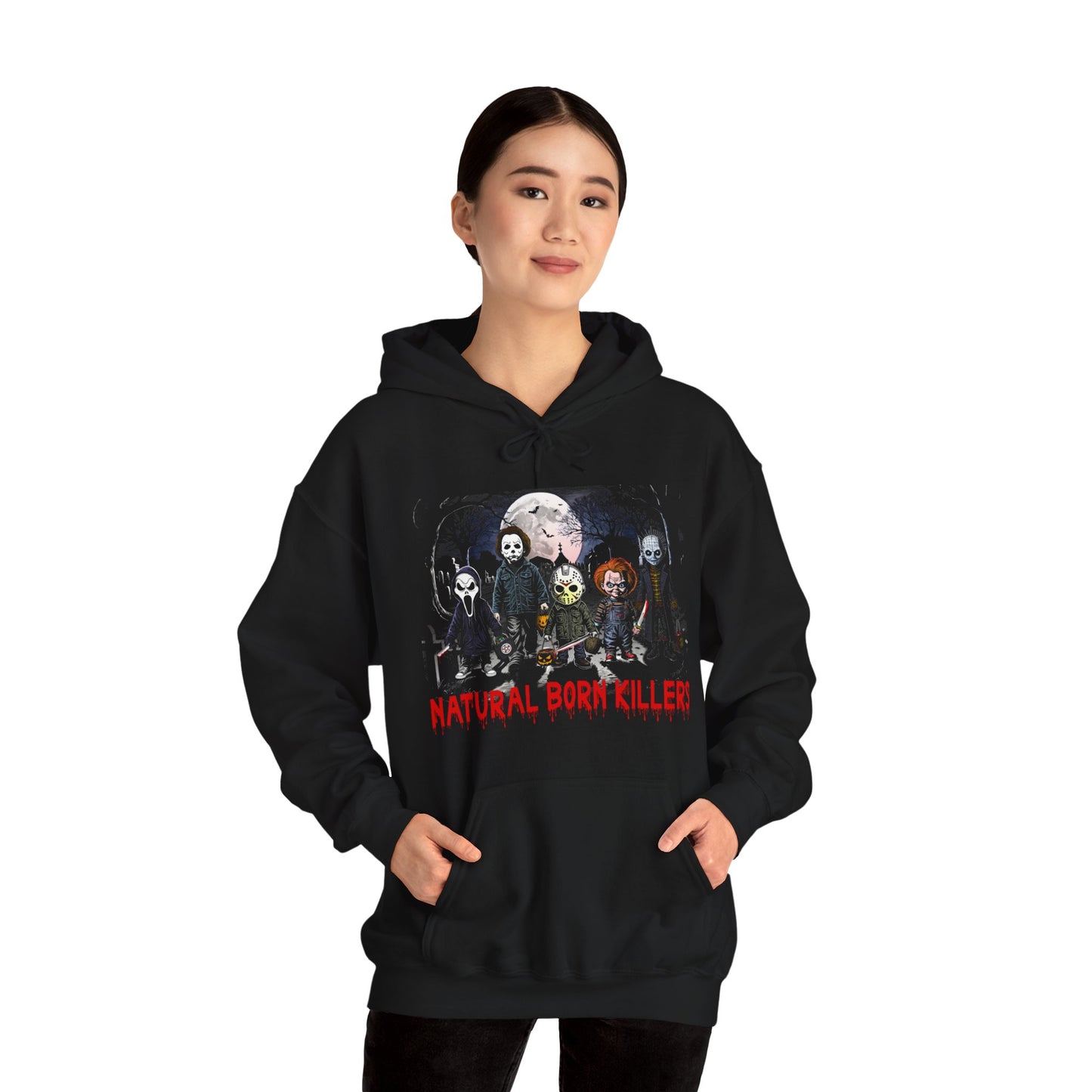 Natural Born Killers Hoodie, Movie Murders Hoodies, Ghostface Hoodie, Jason Voorhees, Michael Myers, Chucky , Pinhead, Halloween Hooded sweatshirt, Unisex Heavy Blend™ Hooded Sweatshirt