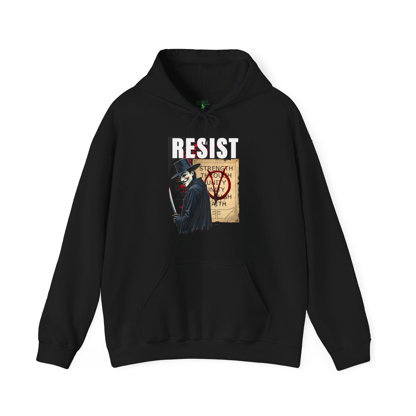 V for Vendetta Resist Hoodie, Unisex Sweatshirt, Cult Classic Movie Tee, Rebellion Pullover, Movie Night Top, High Quality Cotton Hoodie
