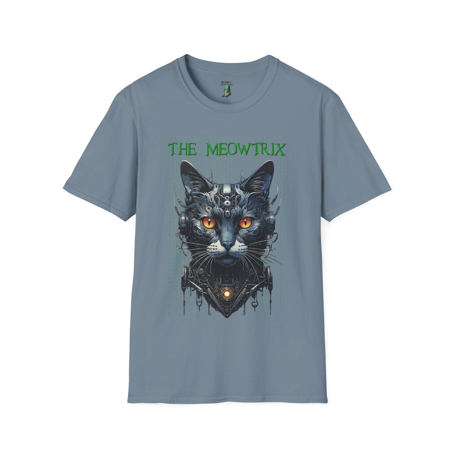 Matrix Cat Parody Softstyle T-Shirt, Funny Movie Tee, Cat Lover Gift, Meowtrix Shirt, Unisex Gildan Cotton Tee